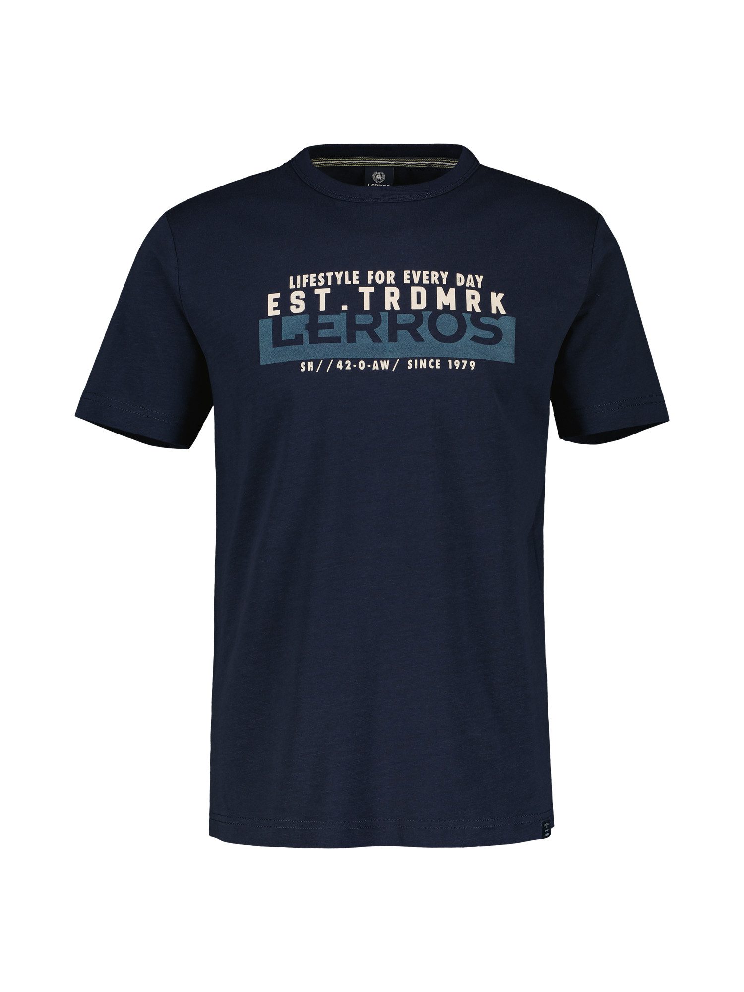 Lerros T-shirt LERROS effen T-shirt met print