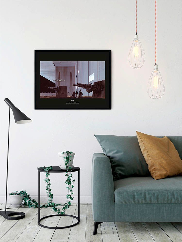 Komar Wanddecoratie Star Wars Classic RMQ Death star Hangar Wanddecoratie voor de kinderkamer - zonder lijst (1 stuk)
