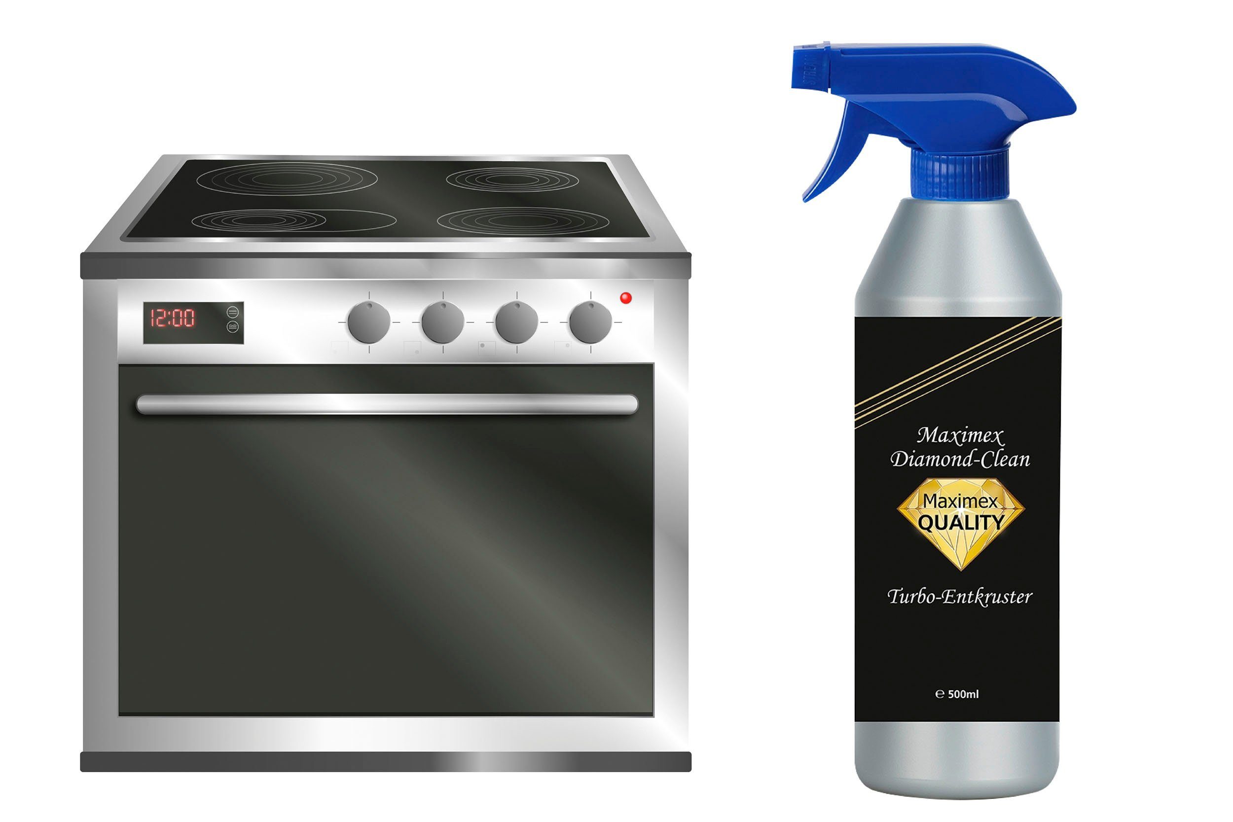 Maximex Ovenreiniger Diamond Clean effectief schoonmaakmiddel tegen vuilopeenhopingen voor oven en grill