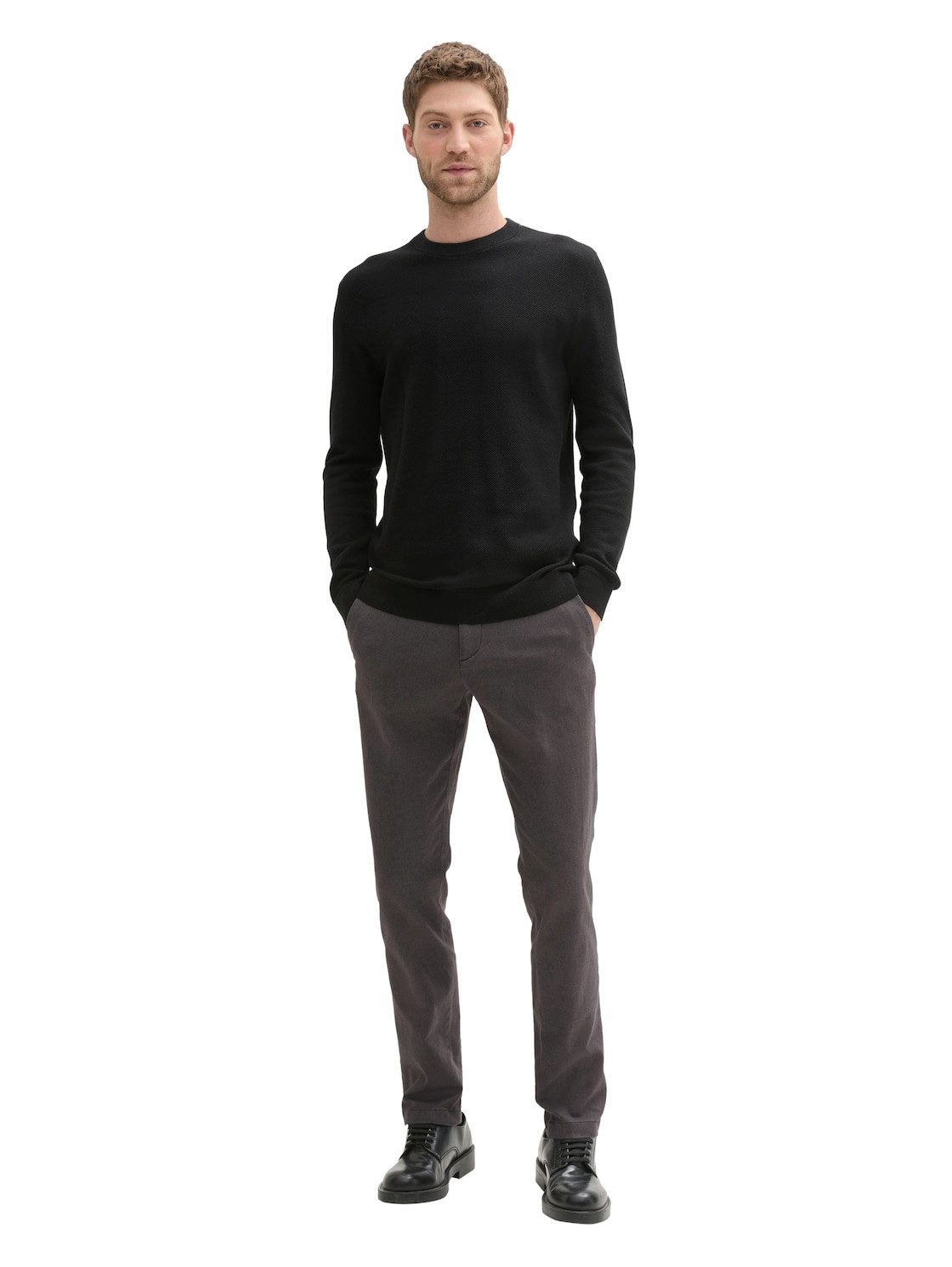 Tom Tailor Chino met een stijlvolle structuur (2-delig, Inclusief ceintuur)