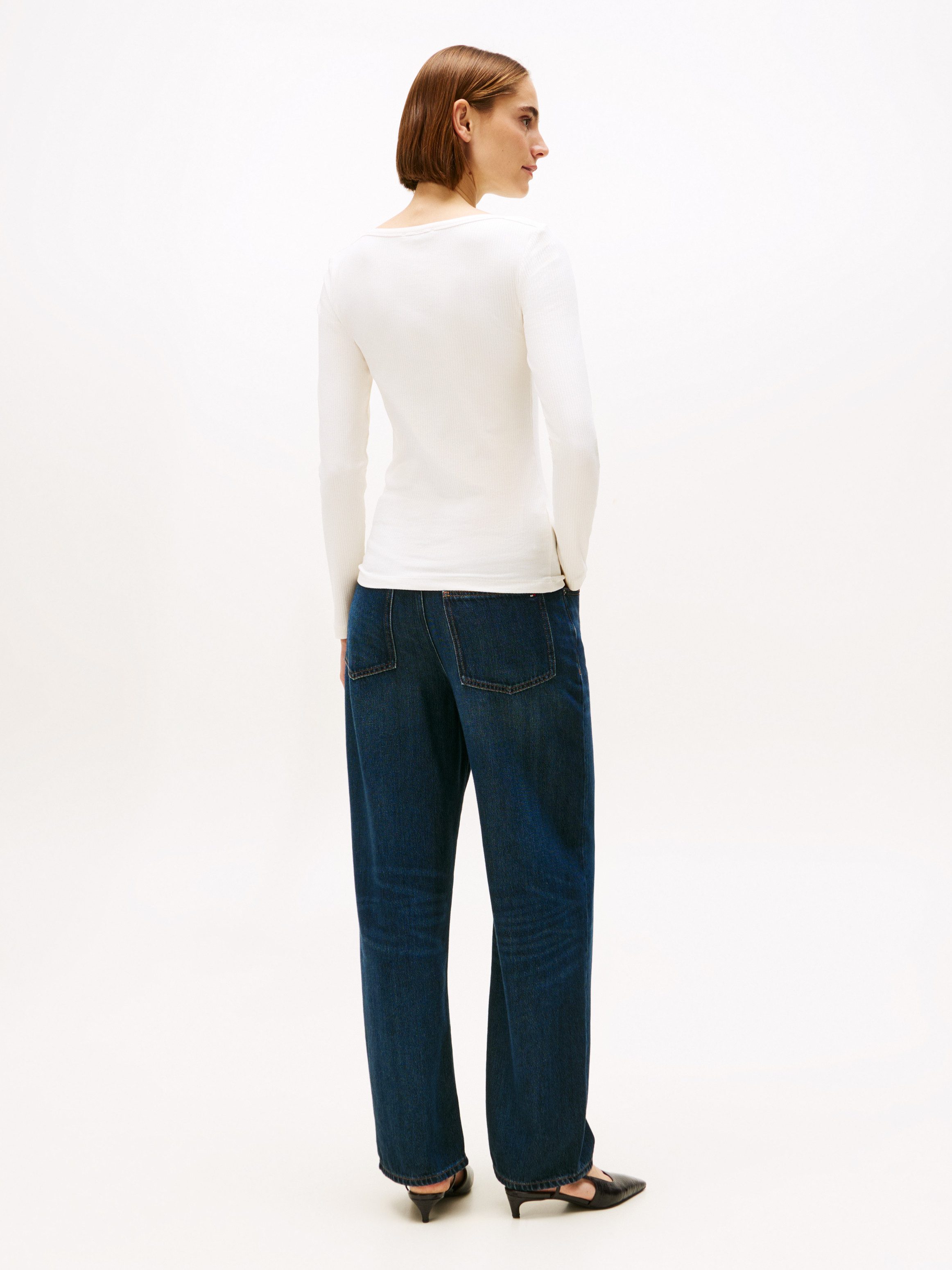 Tommy Hilfiger Shirt met lange mouwen SLIM 5X2 RIB BOAT-NK LS