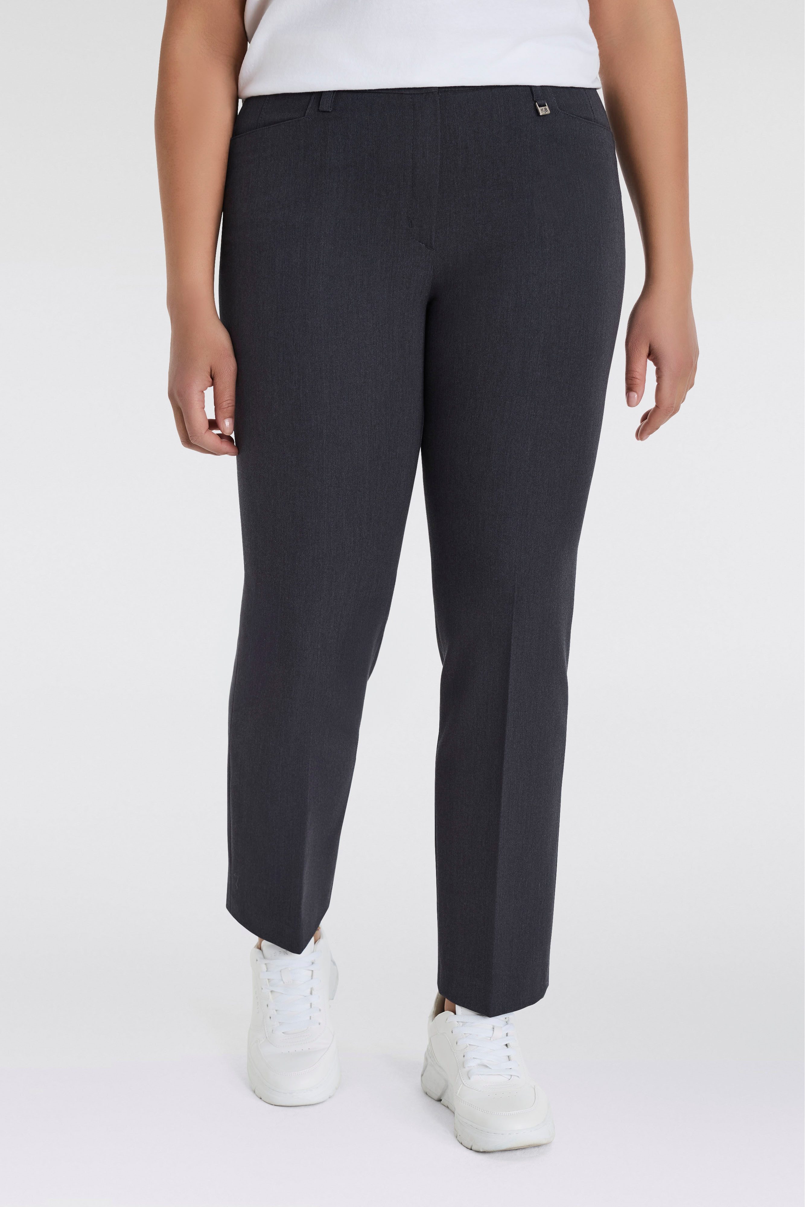 KjBRAND Stoffen broek Bea in Bi-Stretch Kamgarenlook met Persplooien dames harembroeken maat 46 grijs