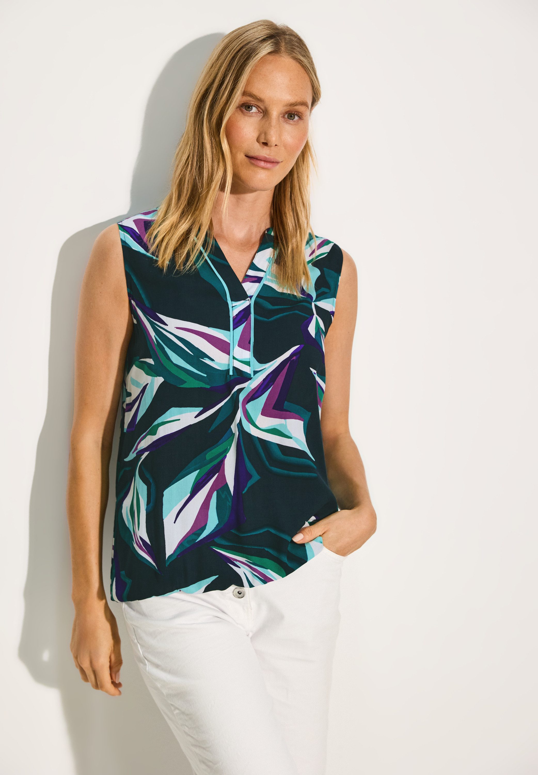 Cecil Top met tuniekhals dames tops maat L (42) groen