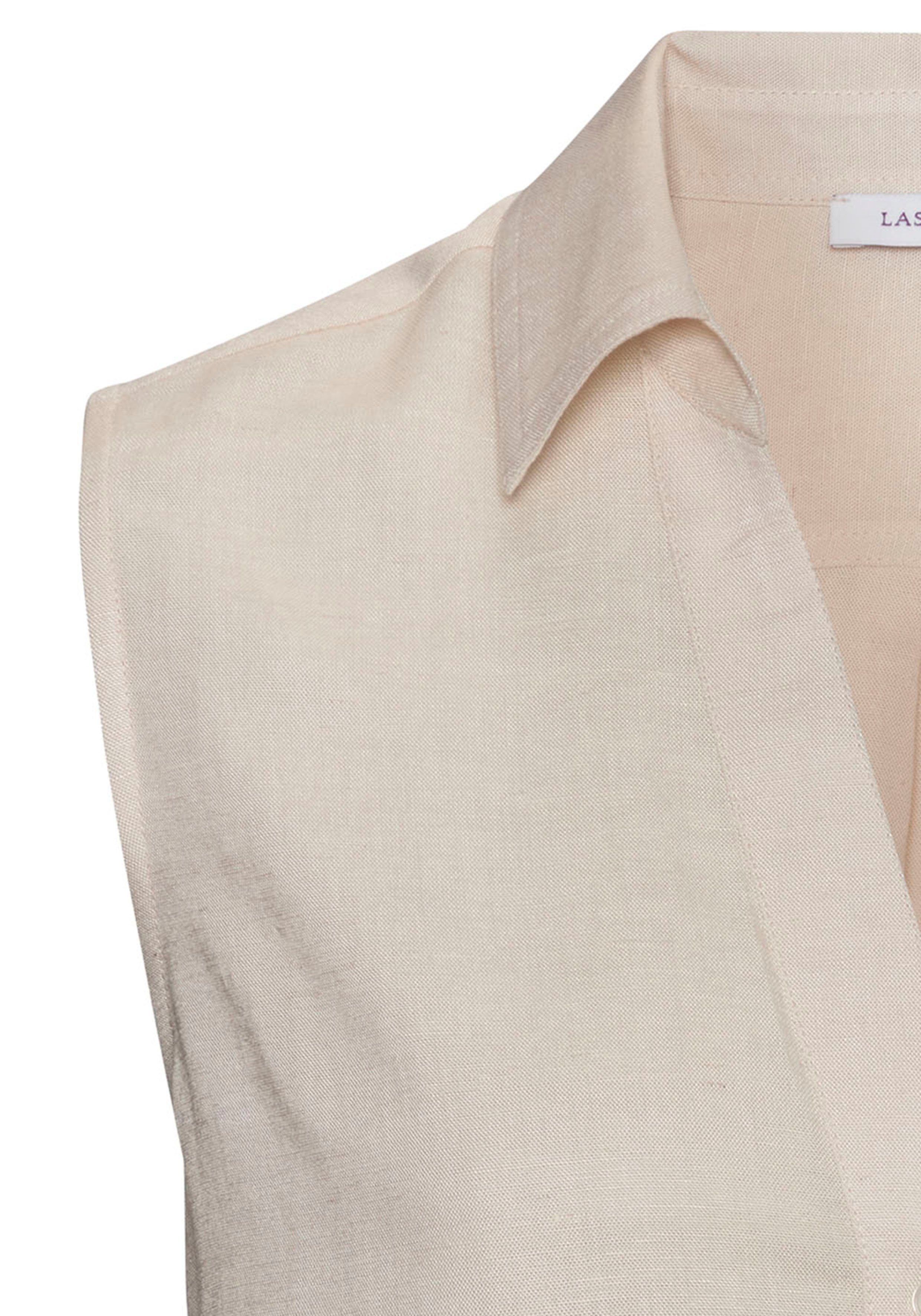 Lascana Top van zachte geweven stof met linnenpercentage damesblouse met overhemdkraag