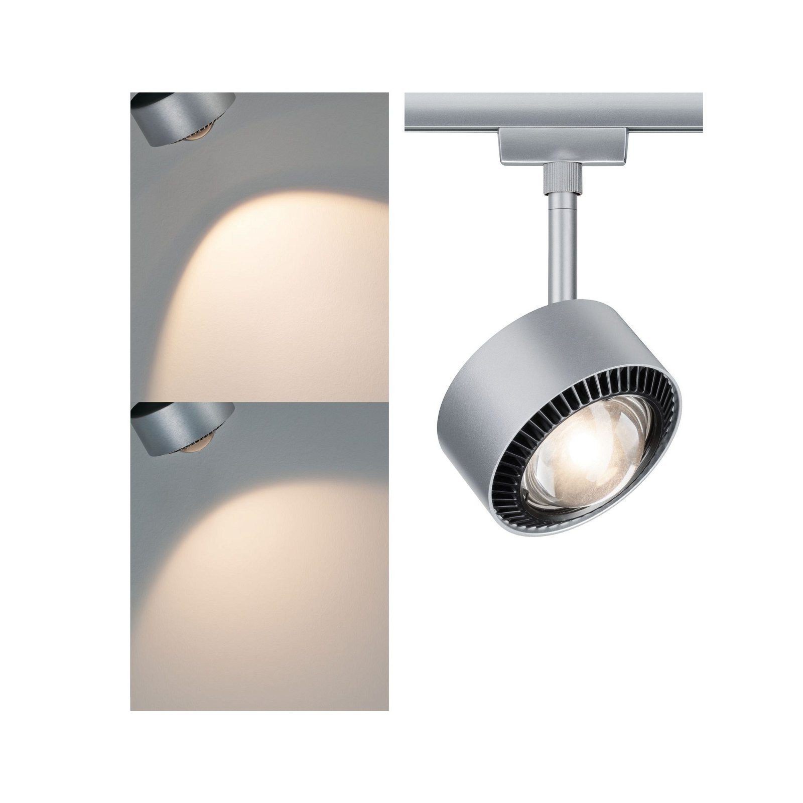 Paulmann Railsysteem-lampen URail rail spot Aldan 498lm 8W 2700K 230V Zwart mat, Chroom