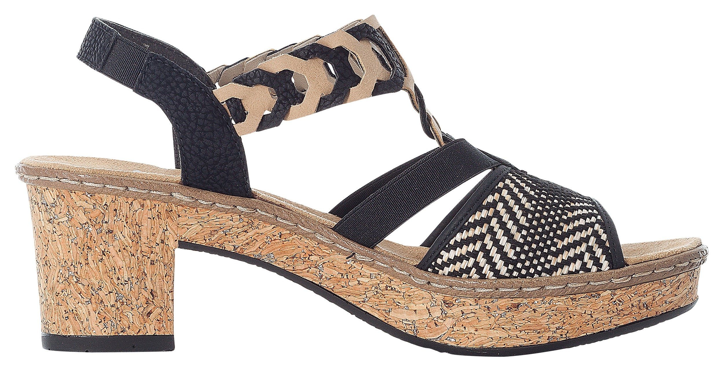 Rieker Sandaaltjes zomerschoen, sandaal, plateauhak, in elegante look