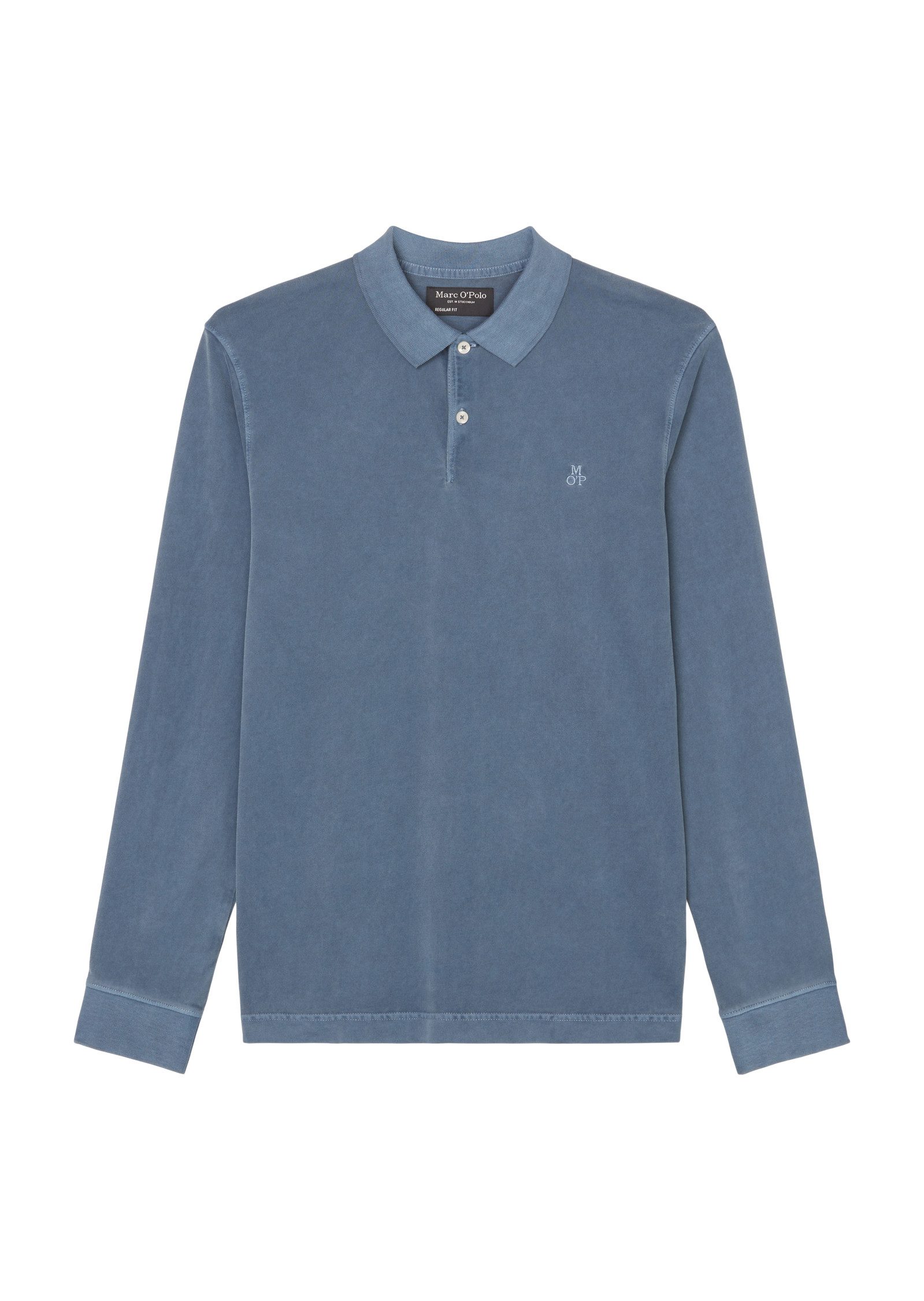 Marc O'Polo Poloshirt met lange mouwen in washed-look