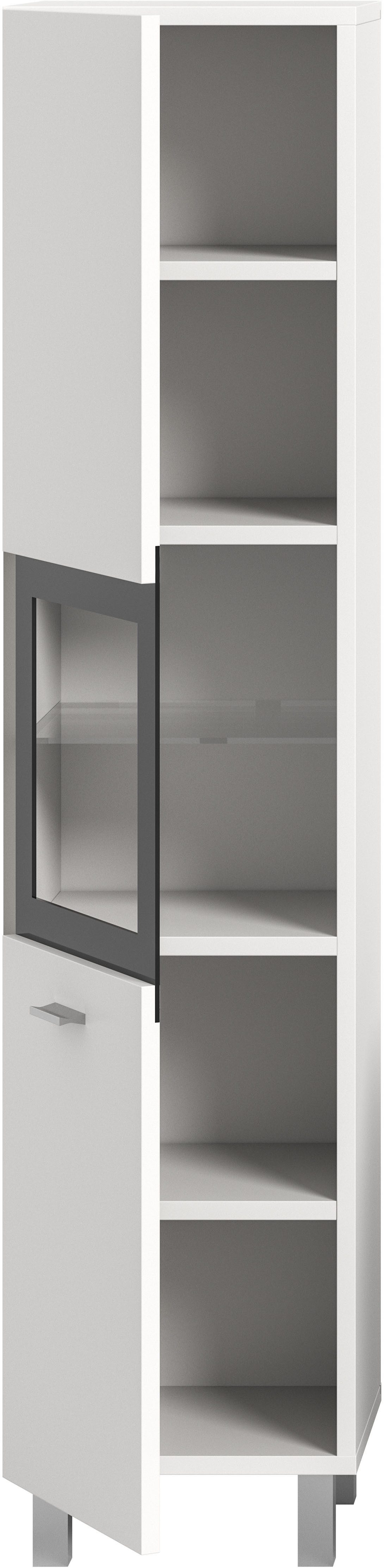 welltime Hoge kast Tampa, hoogte 125cm, hangend of staand te monteren Badkamerkast, hangkast badkamer, badkamer, badkamermeubels