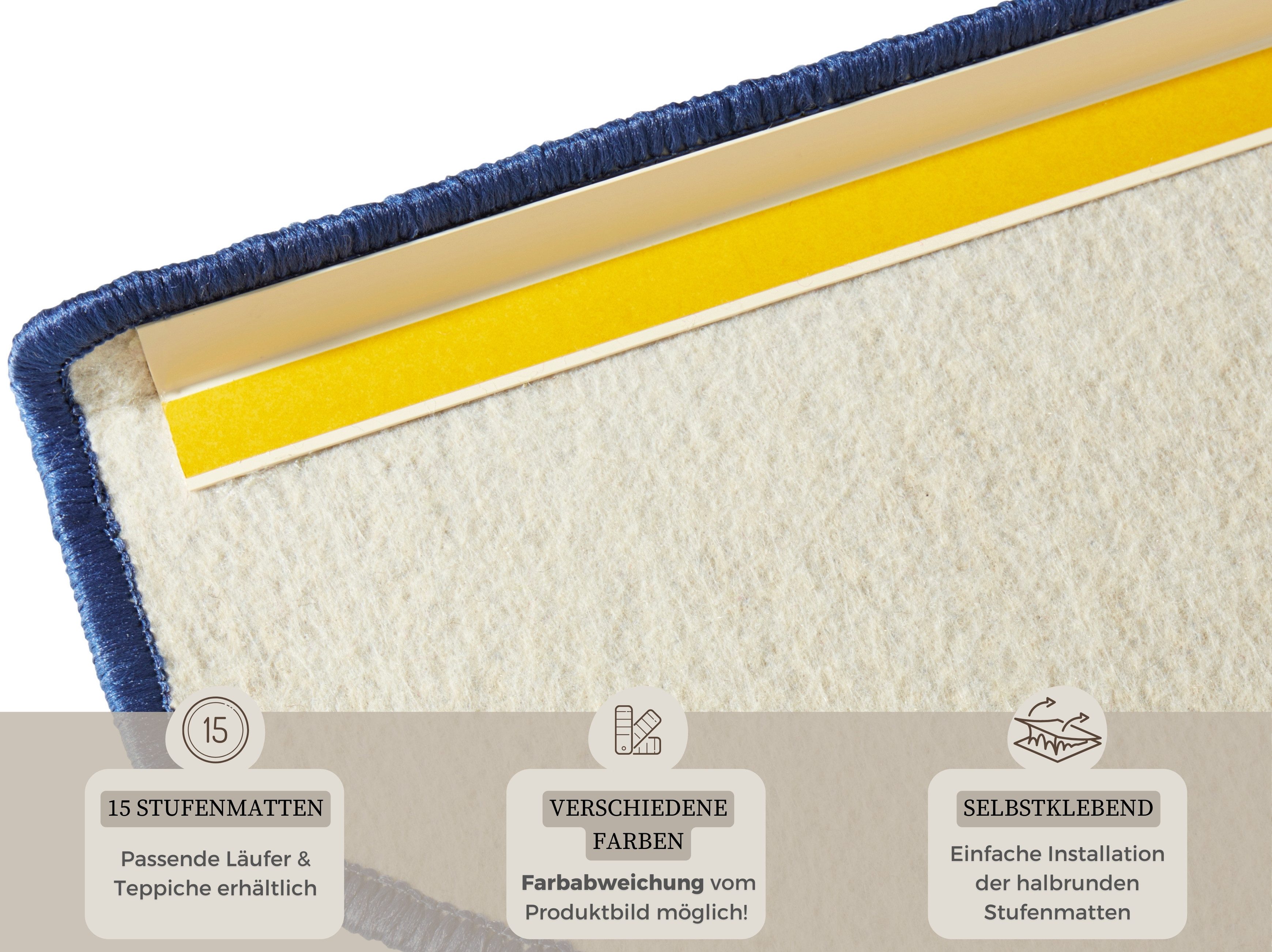 HANSE Home Tredemat Fancy 15 stuks, trapmatten, zelfklevend, traptapijt, traptreden
