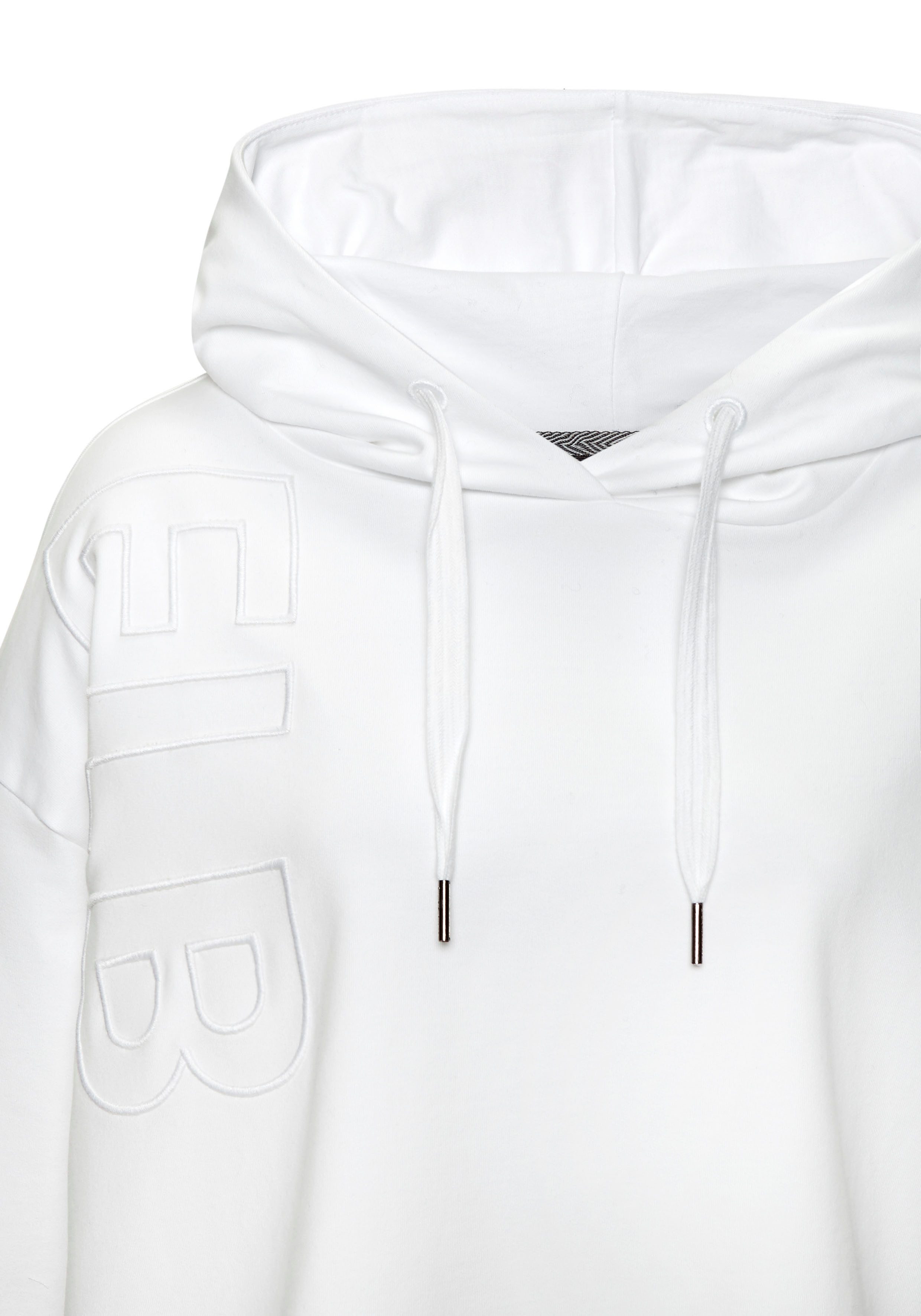 Elbsand Hoodie ELGIN met logo-borduurwerk, losse hoodie van elastische katoen