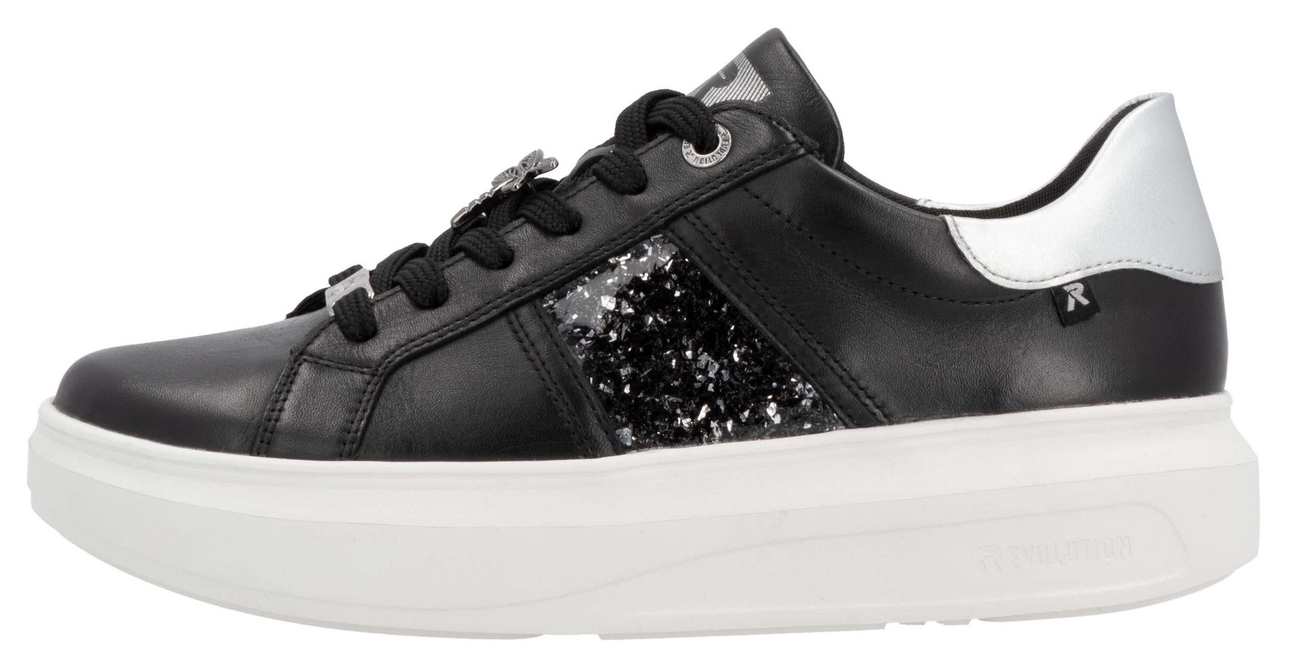 Rieker EVOLUTION Plateausneakers vrijetijdsschoen, lage schoen, veterschoen met contrast bies