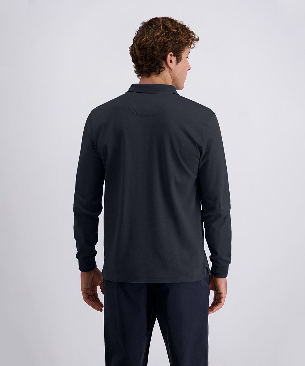 Pierre Cardin Poloshirt met lange mouwen Borstzak met merkapplicatie