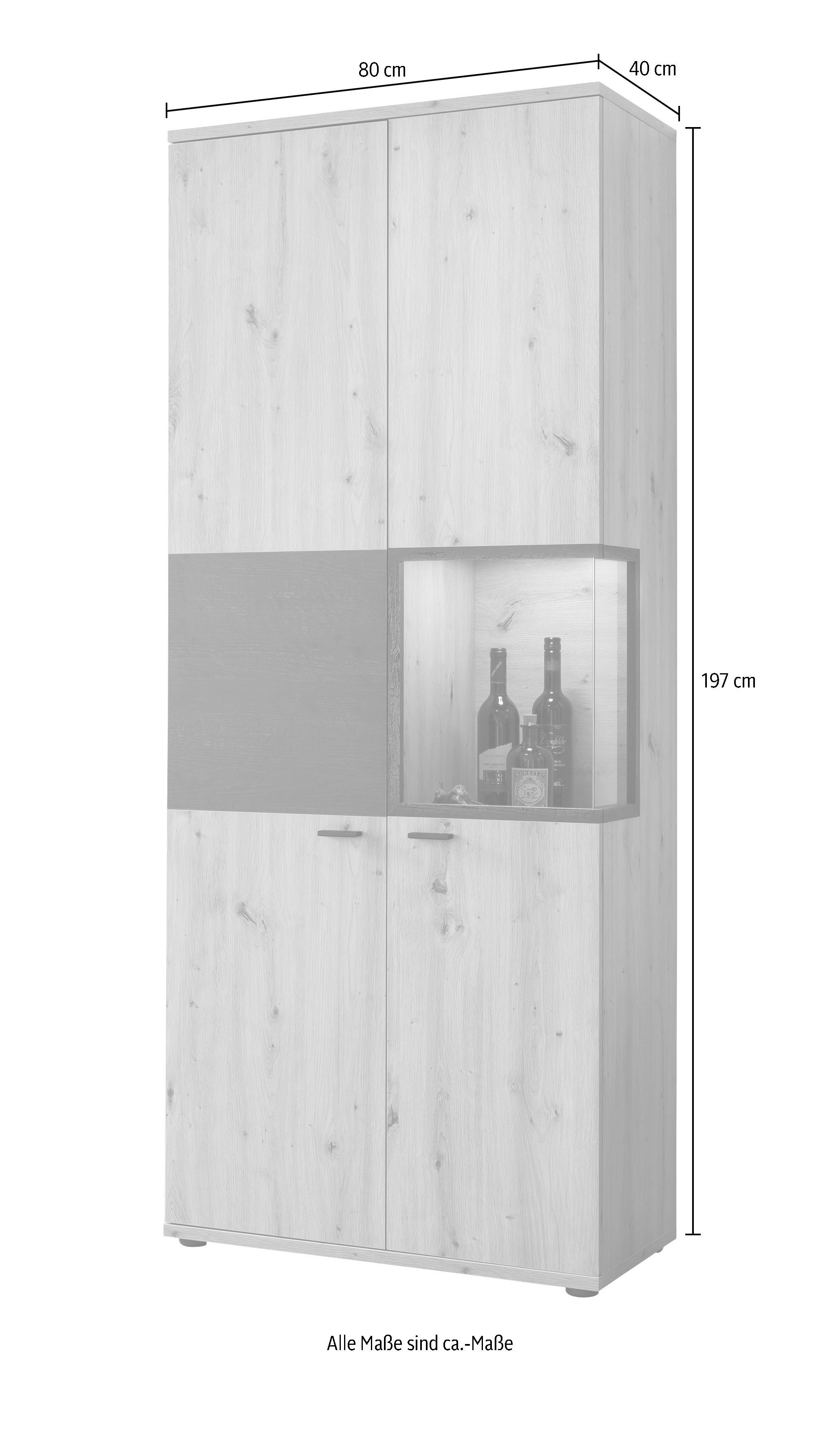 HELA Vitrinekast Atlanta Hoofte 197 cm