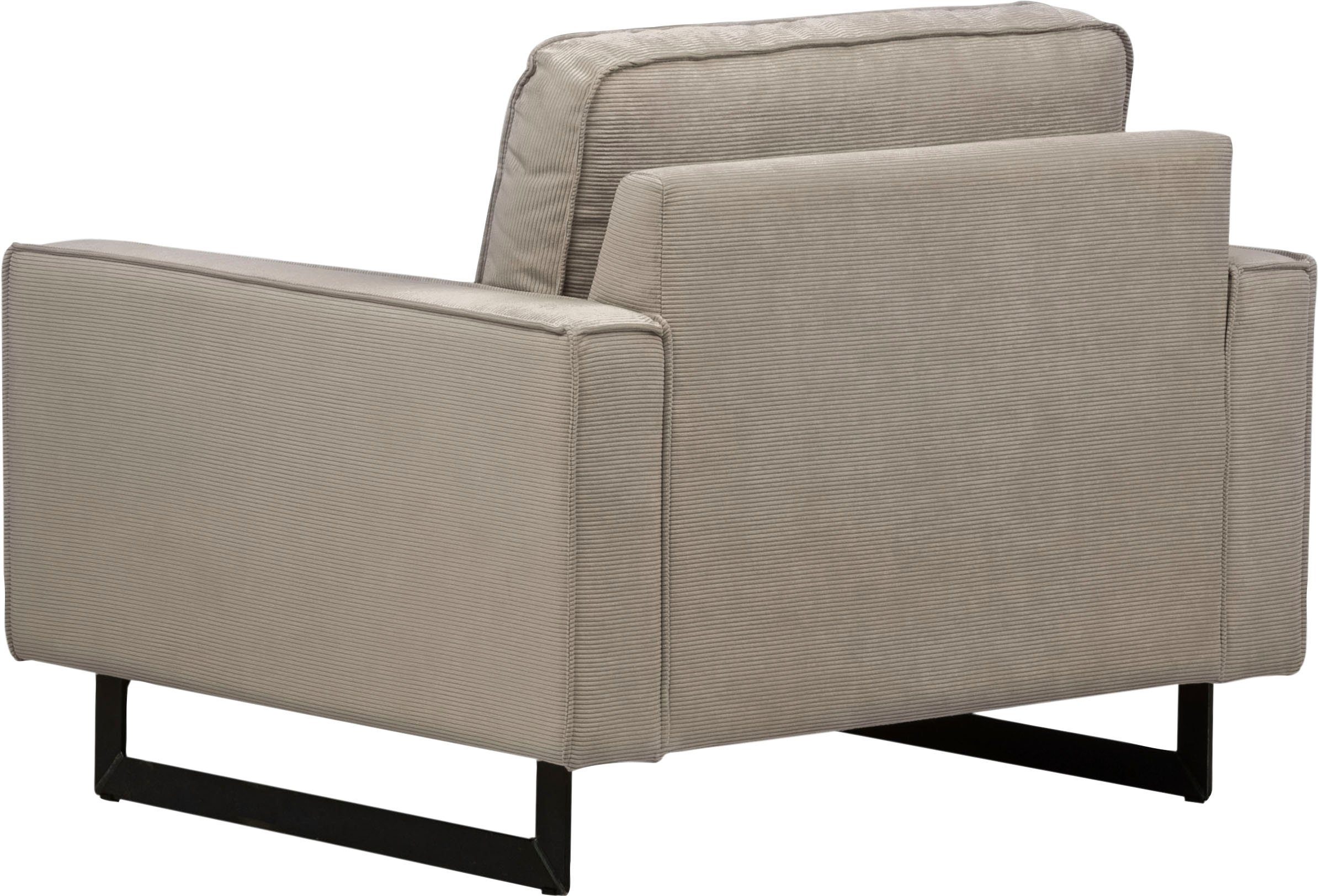 Places of Style Loveseat Pinto 105 cm, cord, chenille, leerlook (set)