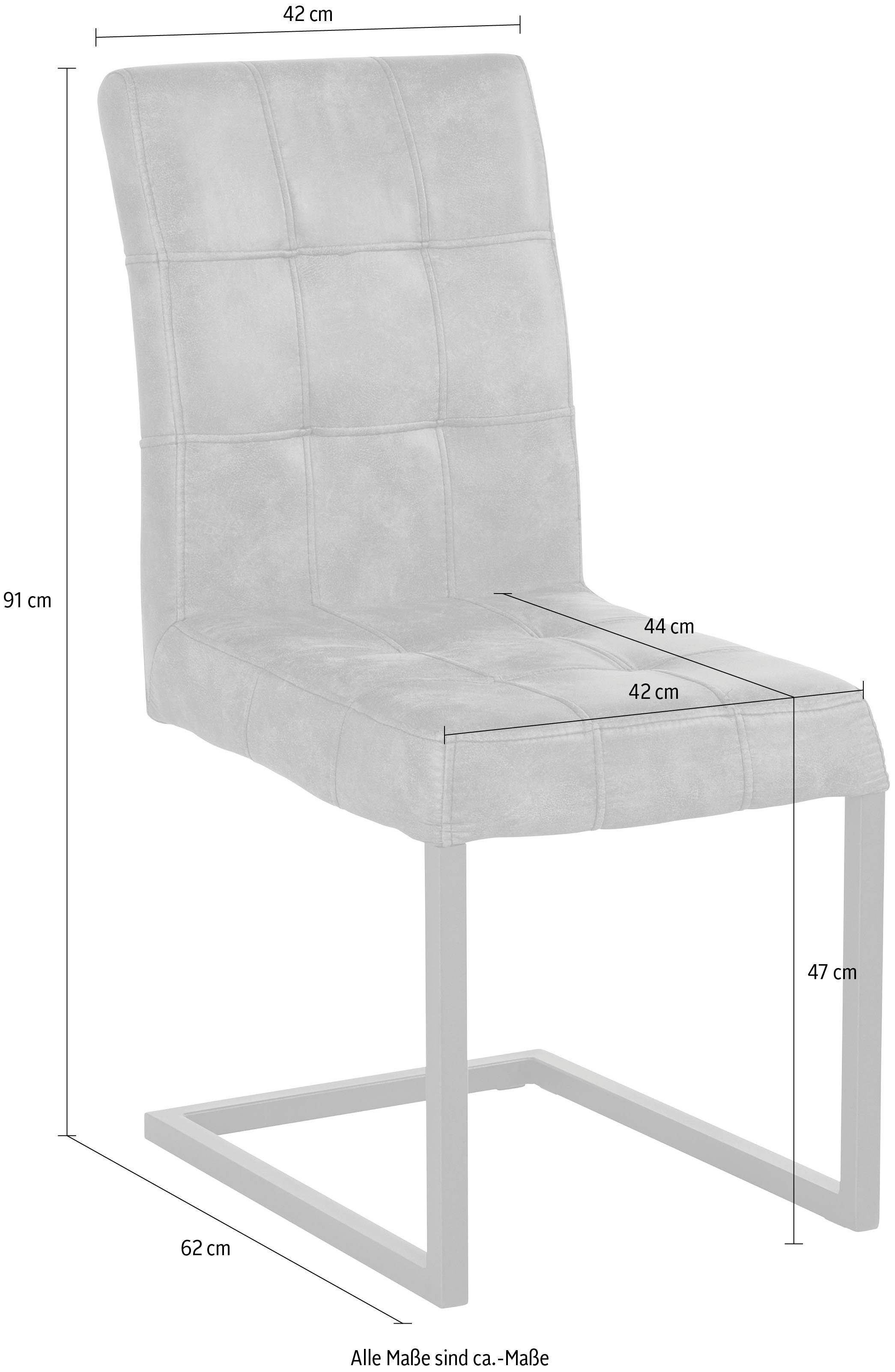 HELA Eetkamerstoel DONNA Sledestoel met vintage bekleding van microvezel stof (set, 2 stuks)