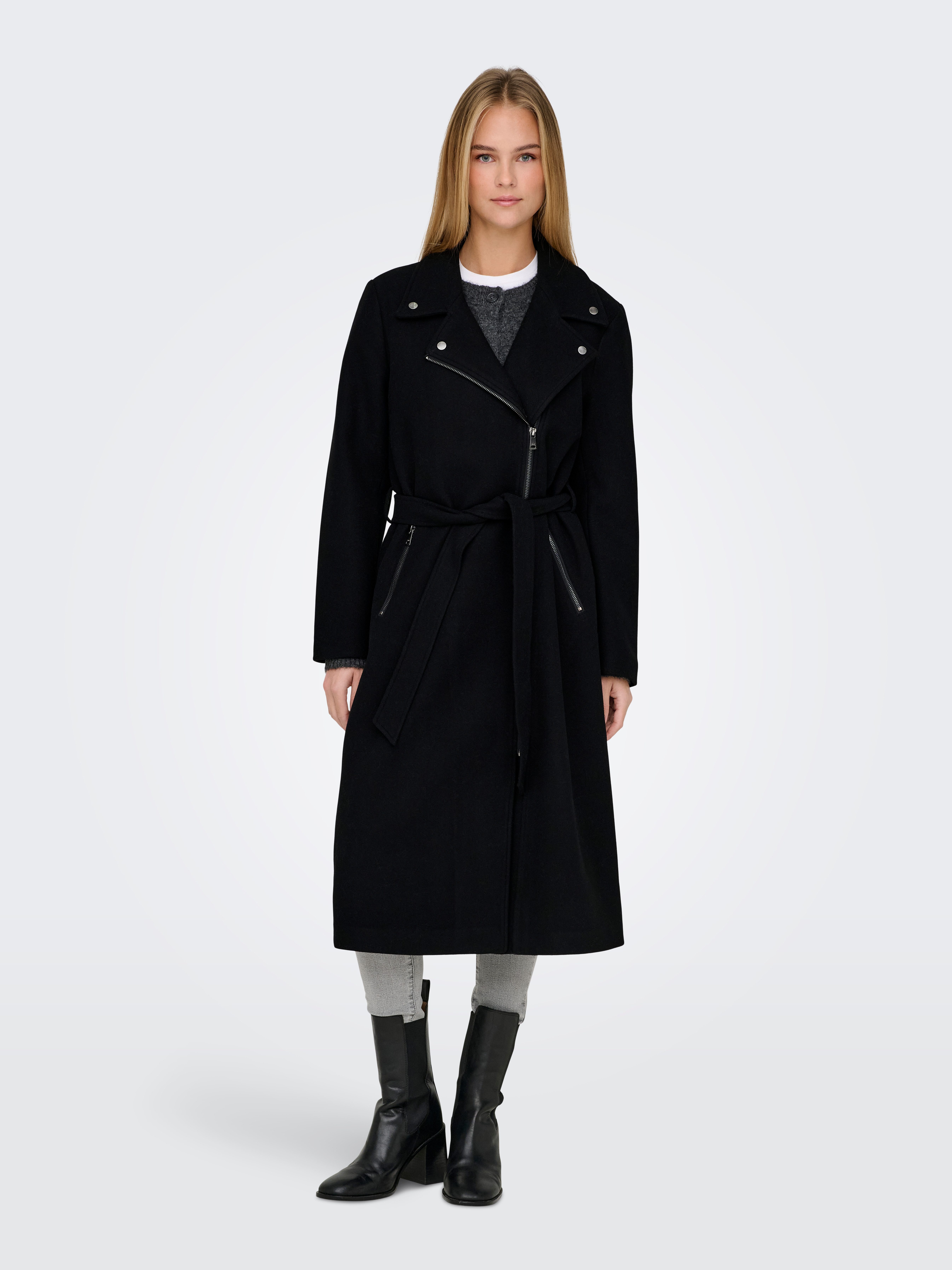Only Lange jas ONLAUGUSTA LIFE BIKER COAT CC OTW