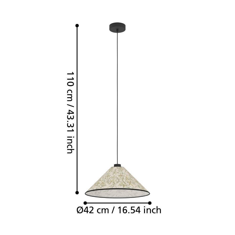 EGLO Hanglamp OXPARK Hanglamp, eetkamerlamp, textiel, bamboe bladeren, hanglamp (1 stuk)