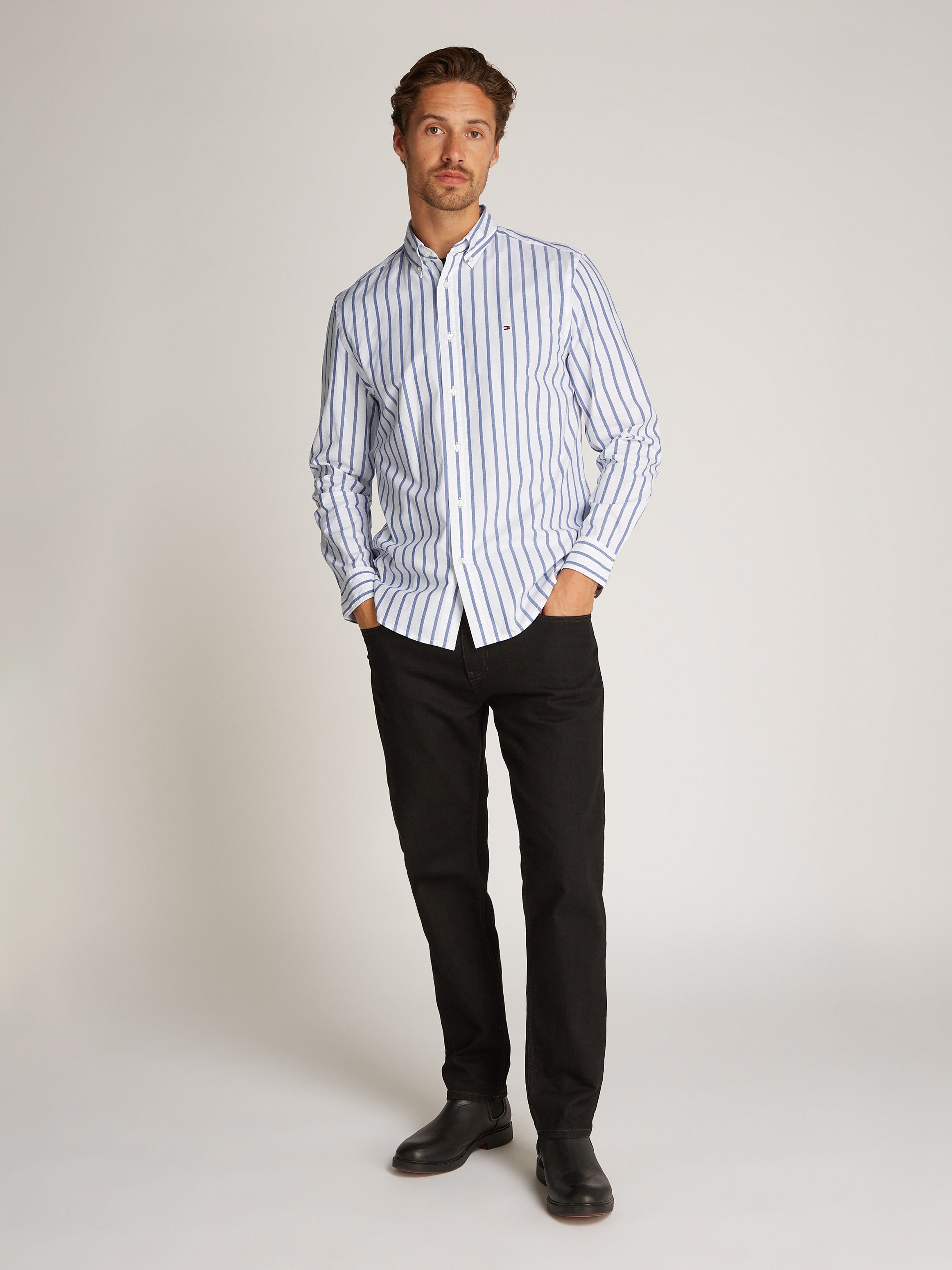 Tommy Hilfiger Businessoverhemd FLEX POPLIN NAUTICAL STP SHIRT