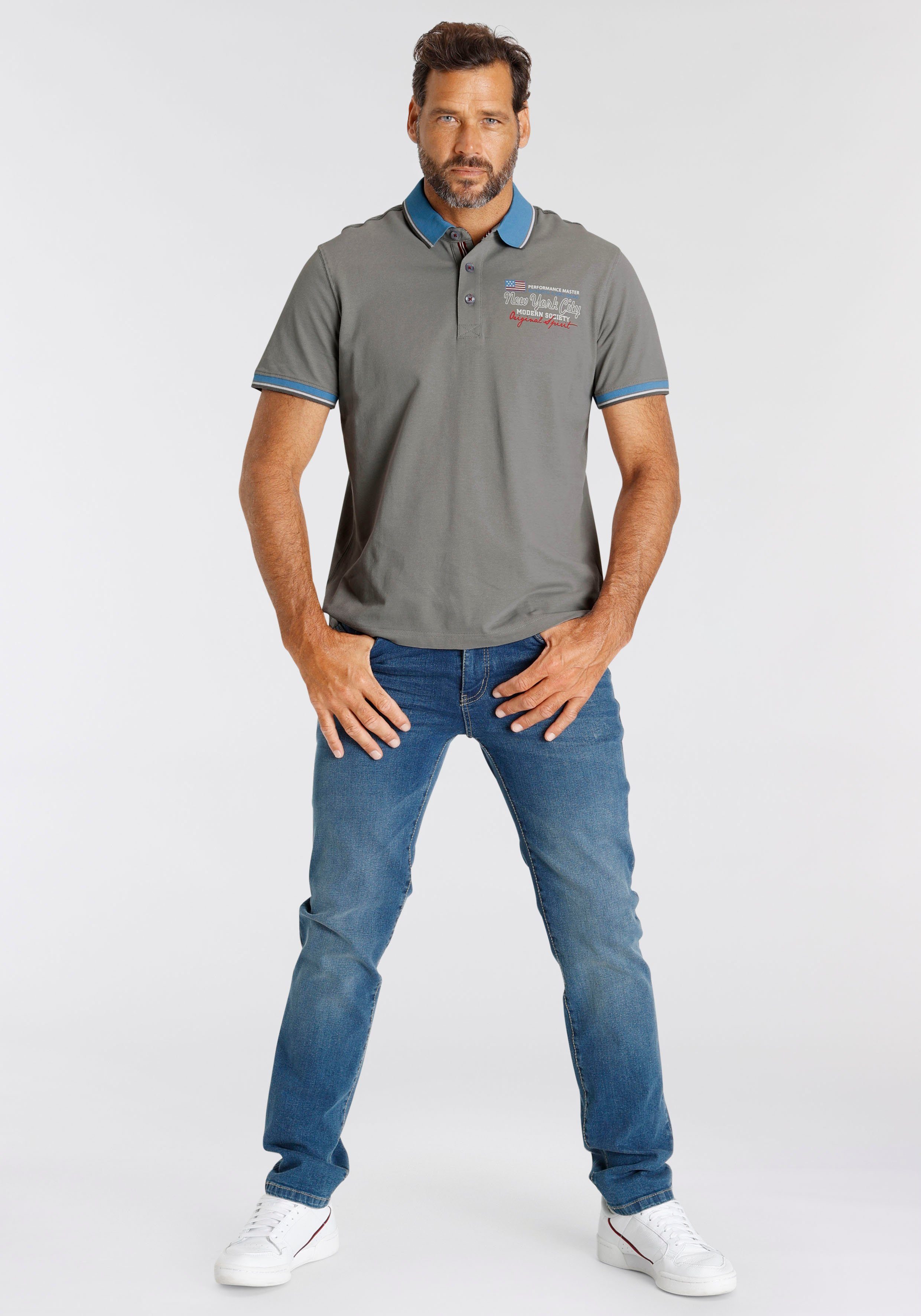 Man's World Poloshirt Korte mouwen, casual pasvorm, bedrukt, polokraag