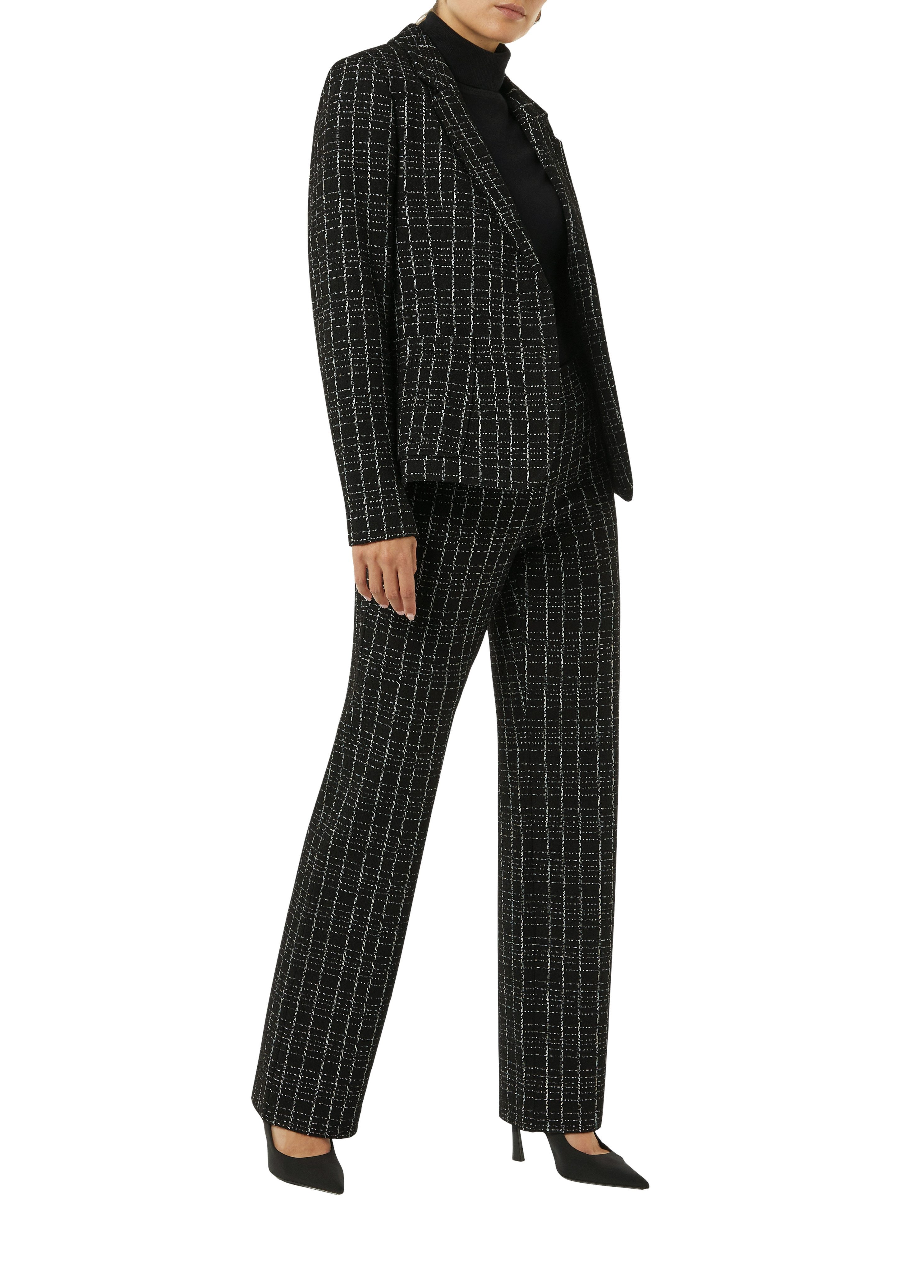 Comma Stoffen broek met grafisch patroon