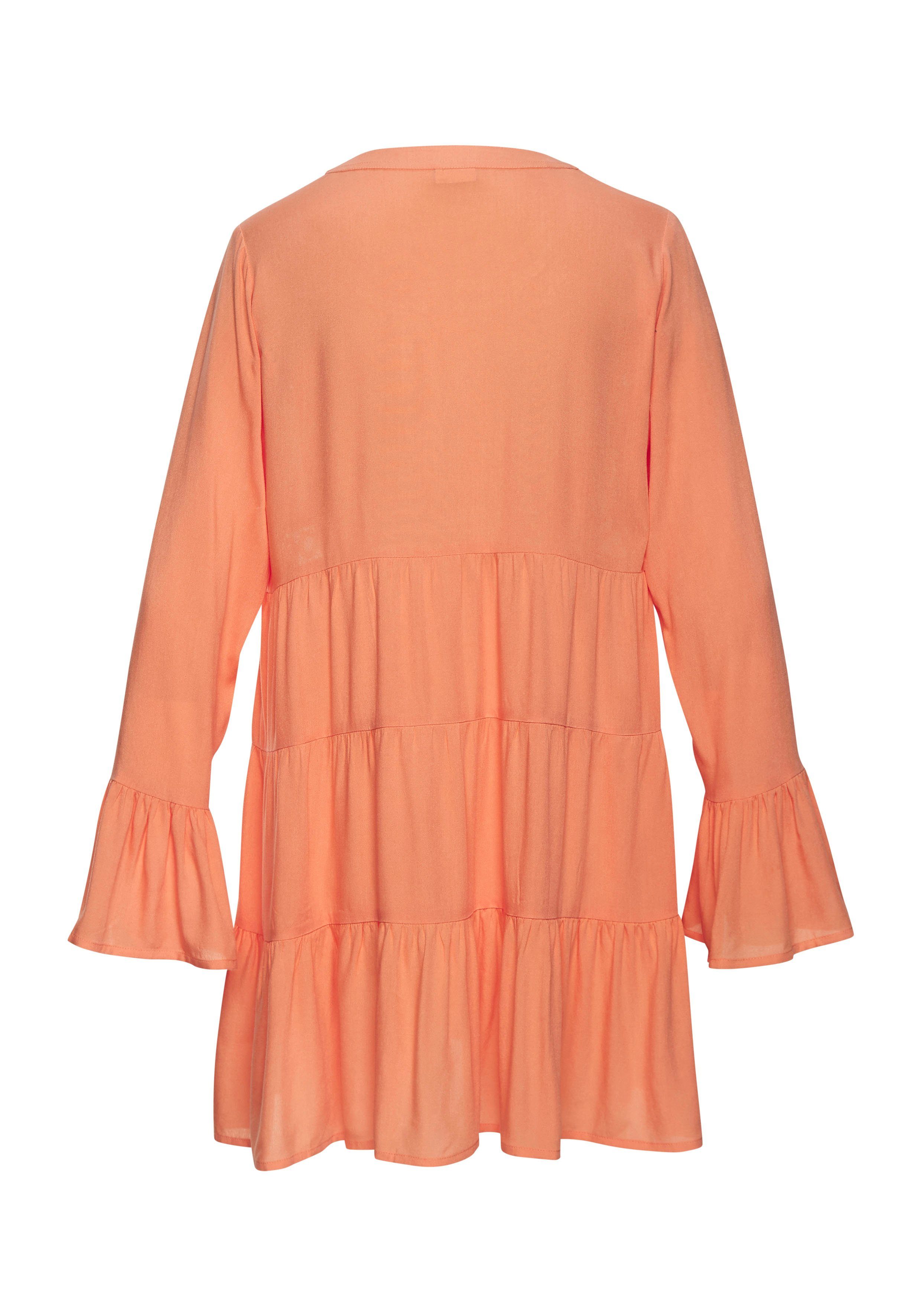 Lascana Lange blouse met kanten inzetstukken, tuniek, blousejurk, strandkleding