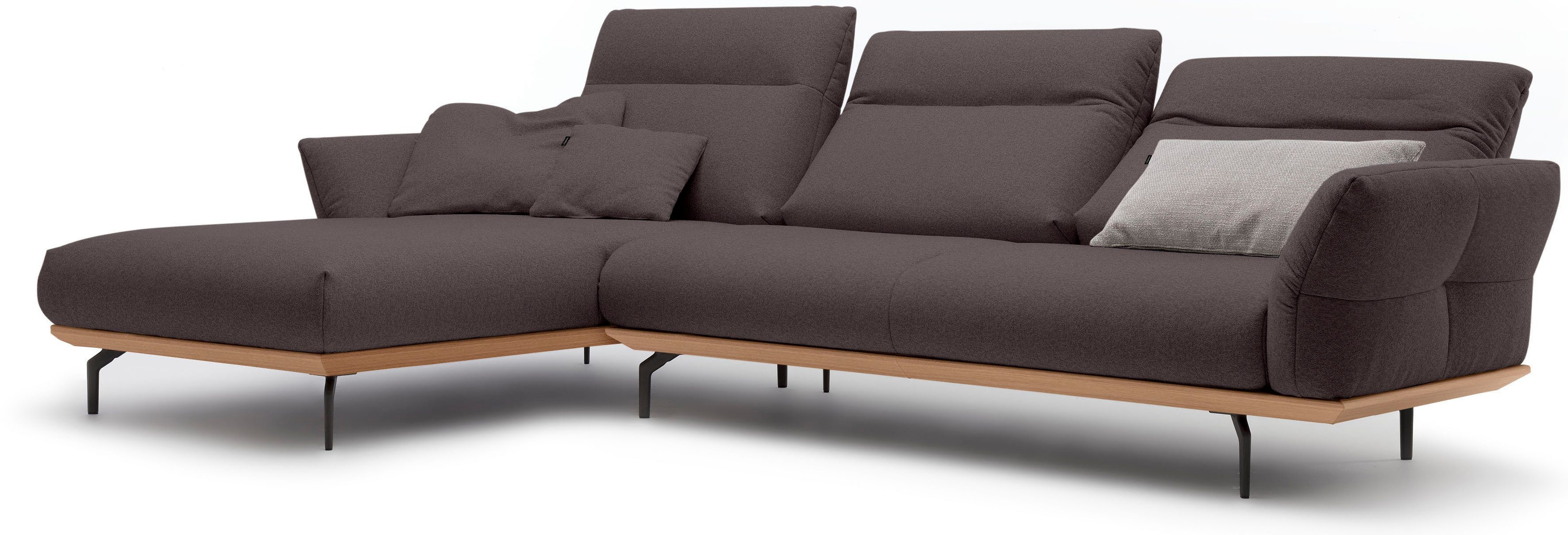 Creation BY ROLF BENZ Hoekbank CR.460 Sokkel in eiken, onderstel in umbra grijs, breedte 318 cm
