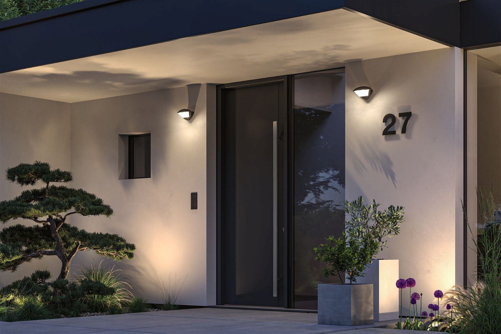 Paulmann Led-wandlamp voor buiten Skyla IP44 226x164mm 10W 840lm 230V Antraciet Aluminium (1 stuk)
