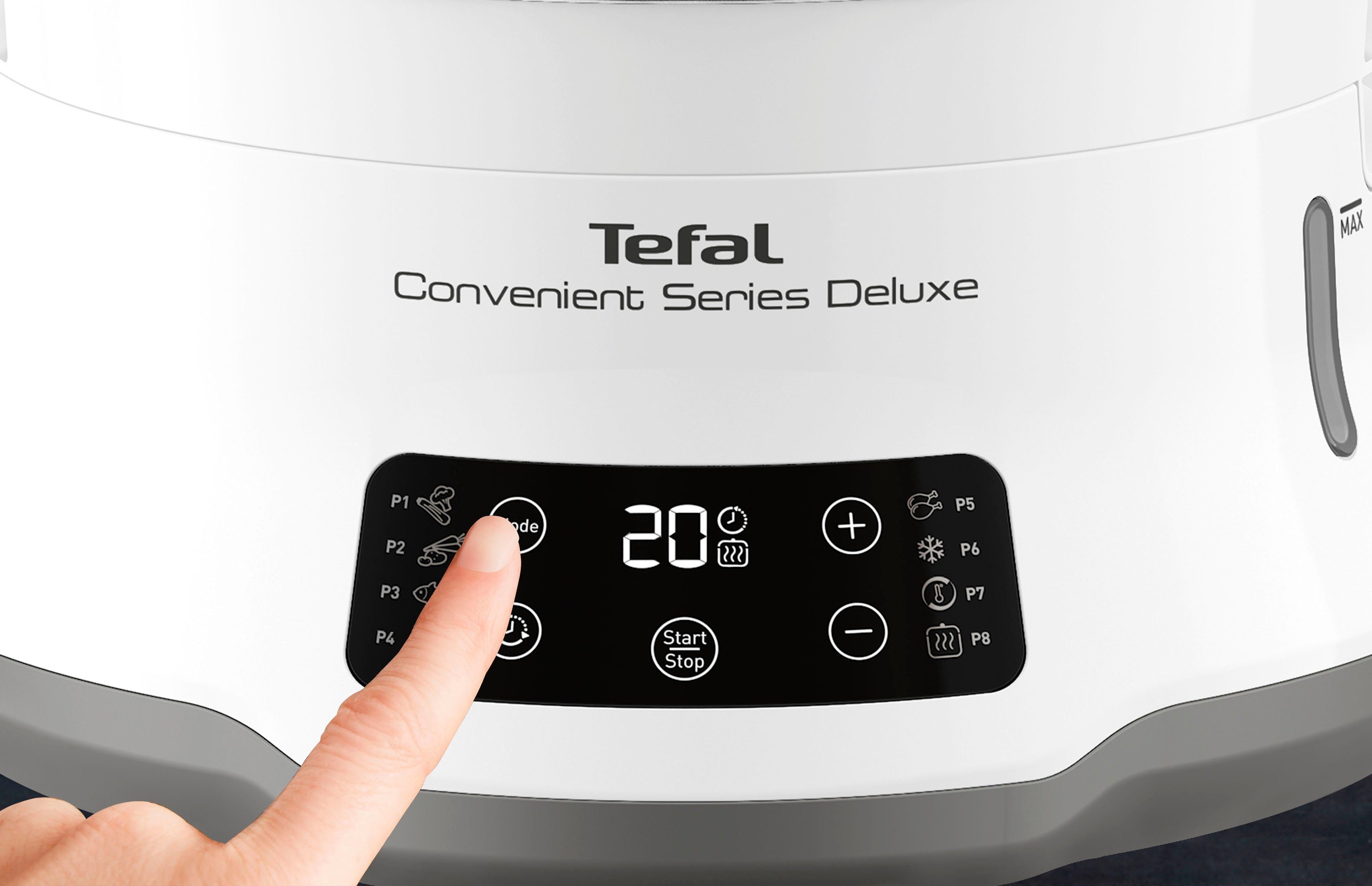 Tefal Stoomoven Convenient Series Deluxe Touchscreen, 8 programma’s, garen op 3 niveaus, container van edelstaal