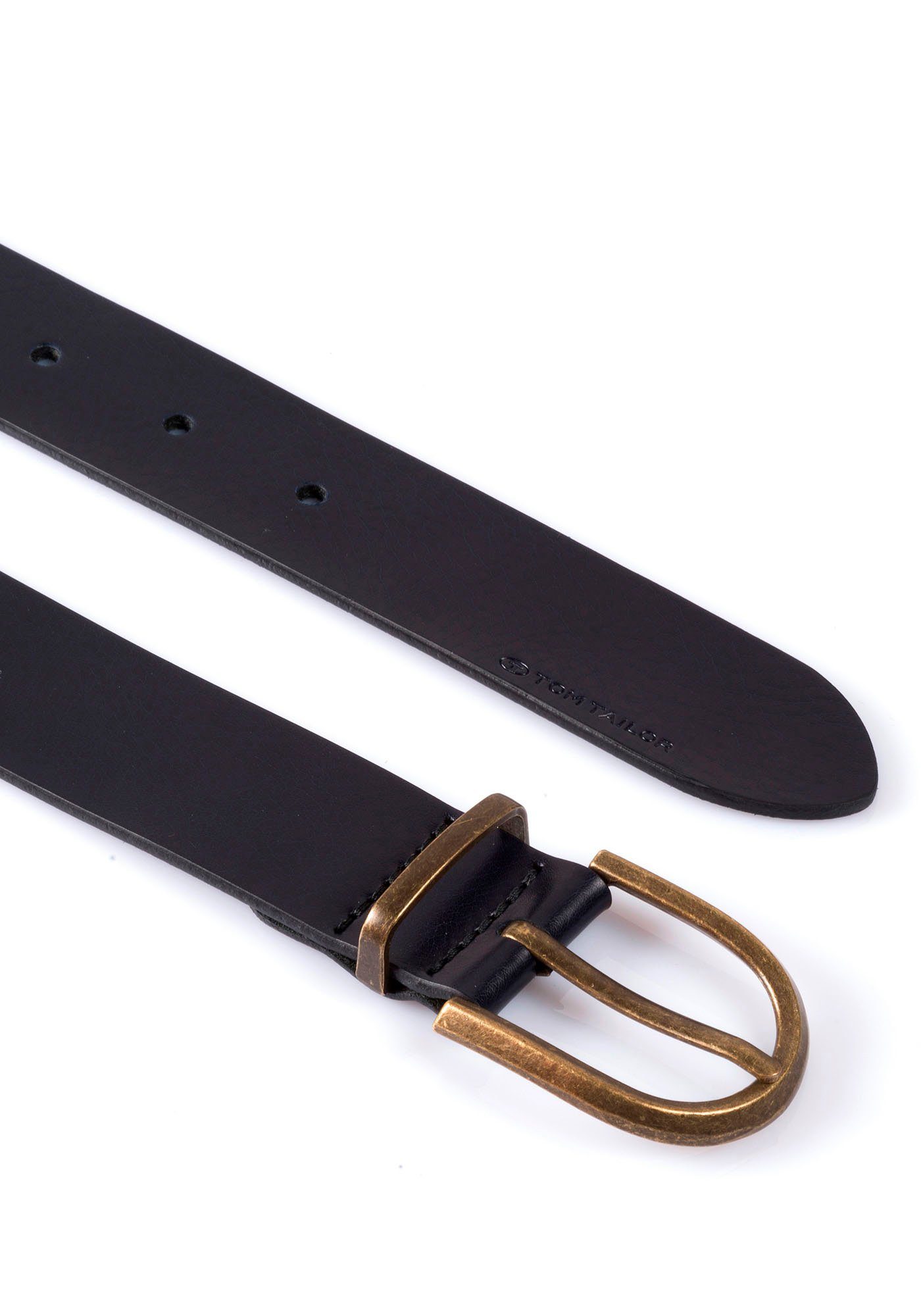 Tom Tailor Leren riem TTSYLKE 3 cm brede damesriem, sluiting in vintage-look, puur leer
