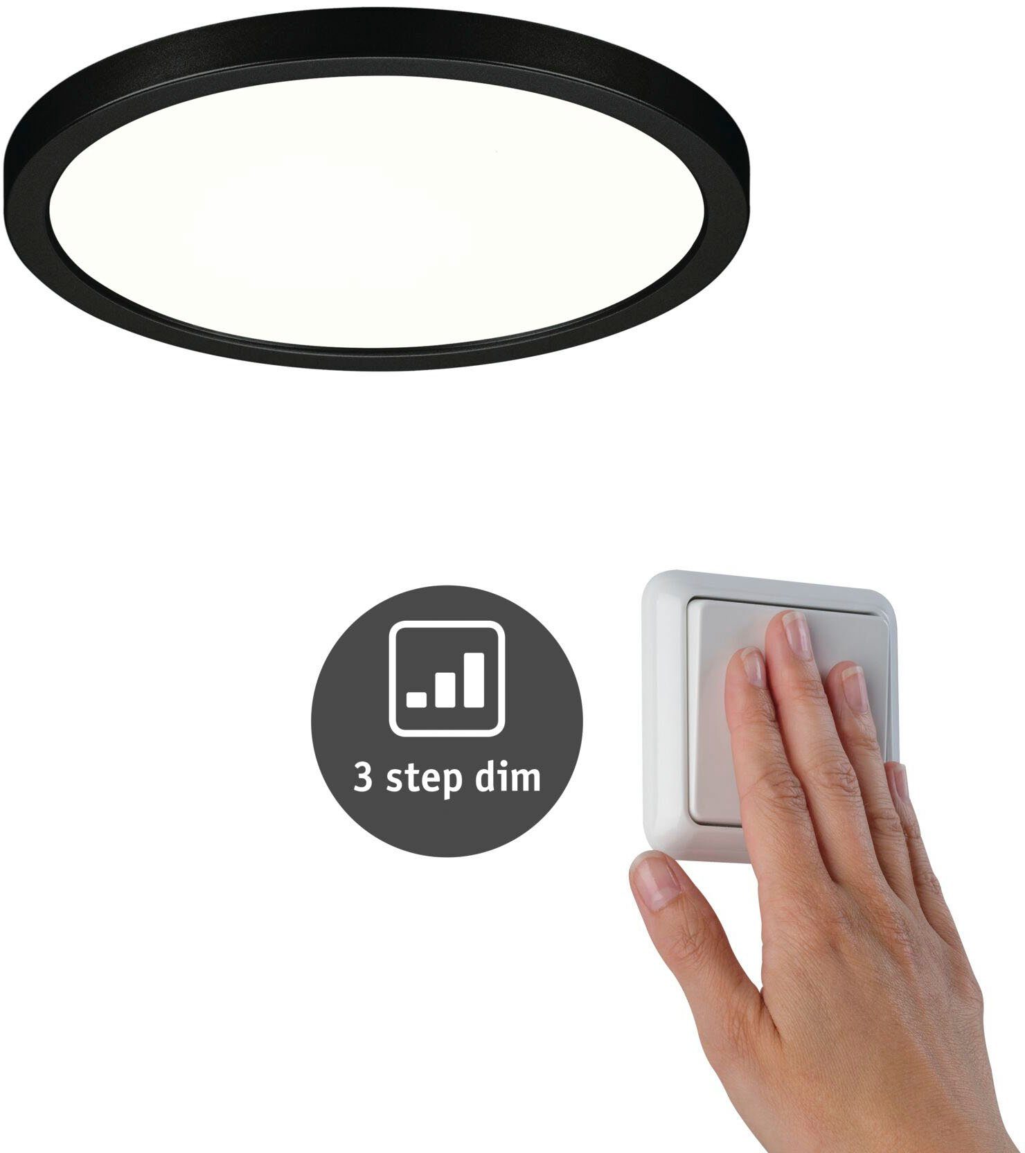 Paulmann Ledinbouwlamp VariFit LED Inbouwpaneel Areo IP44 rond 175mm 4000K Zwart dimbaar (1 stuk)