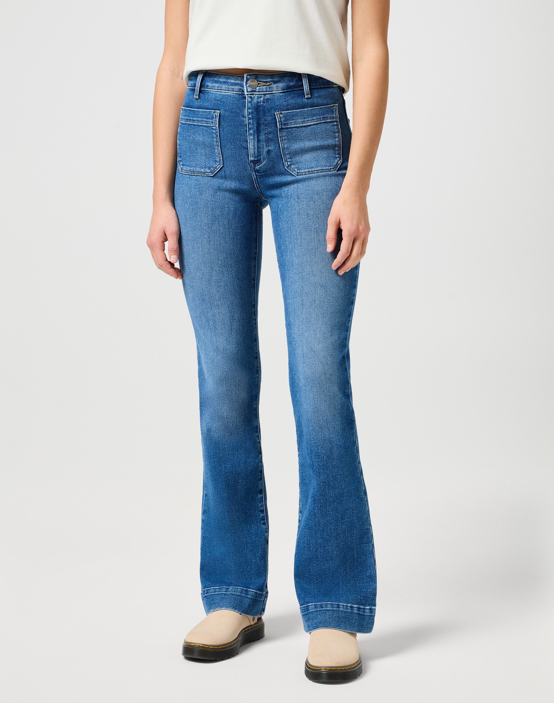 Wrangler Bootcut jeans Flare in retro-design met uitlopende pijp