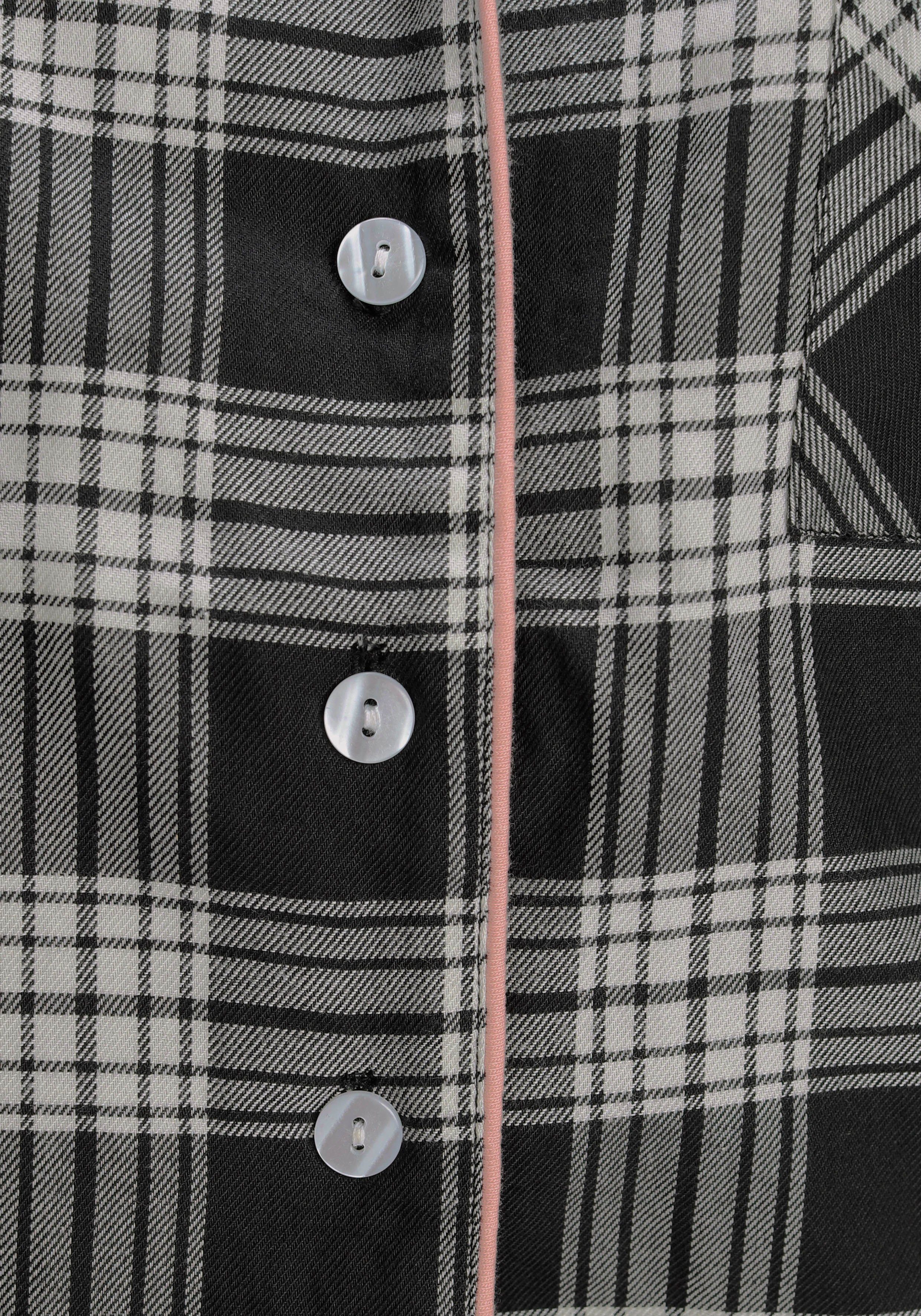 H.I.S Pyjama van flanel met alover ruitpatroon (set, 2-delig)