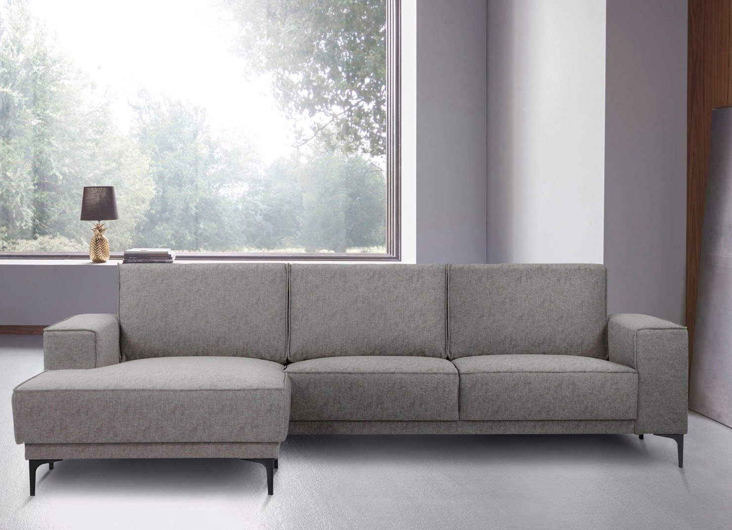 Places of Style Hoekbank Oland, structuur, platweefsel, luxe microvezel, bouclé
