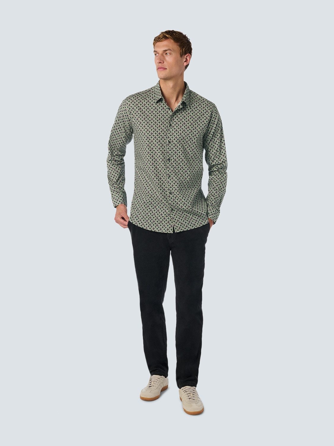 NO EXCESS Overhemd met lange mouwen met grafisch all-over motief