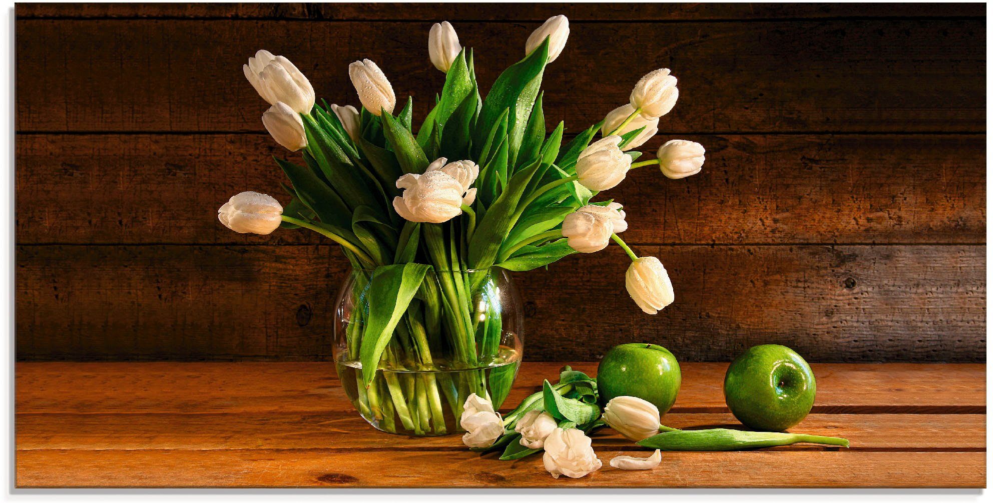 Artland Print op glas Tulpen in glazen vaas in verschillende maten