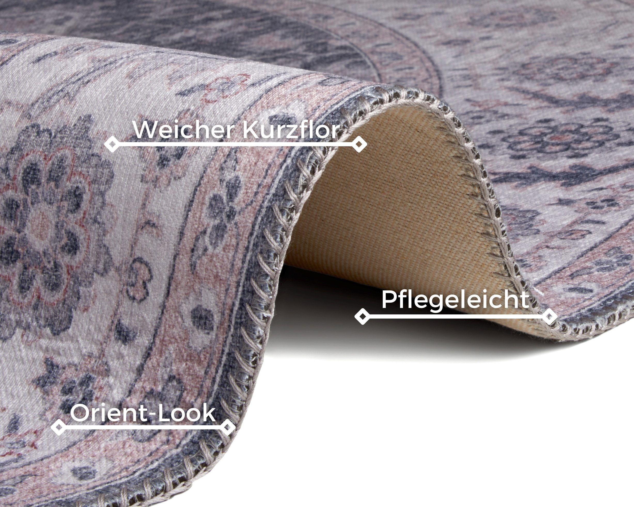 NOURISTAN Vloerkleed Anthea Oosters, loper, vintage, woonkamer, slaapkamer, eetkamer