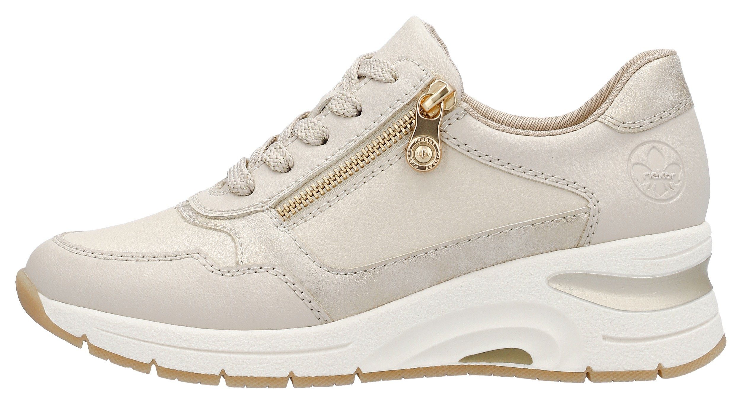 Rieker Sneakers met zijrits, vrijetijdsschoen, veterschoen, smalle vorm