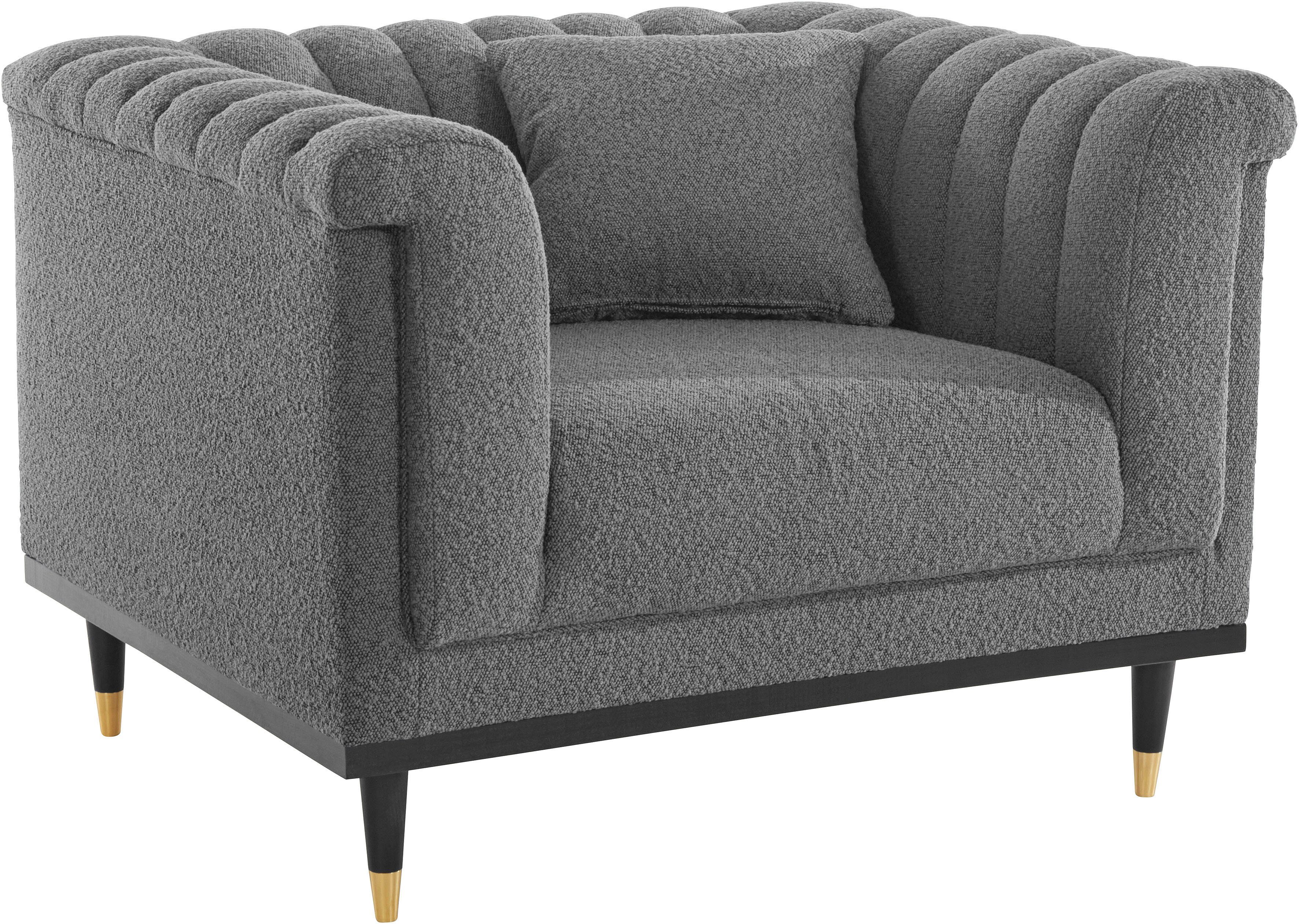 Guido Maria Kretschmer Home&Living Cocktailfauteuil Chamby New stoel bouclé-structuurbekleding met stiksels bij de leuning
