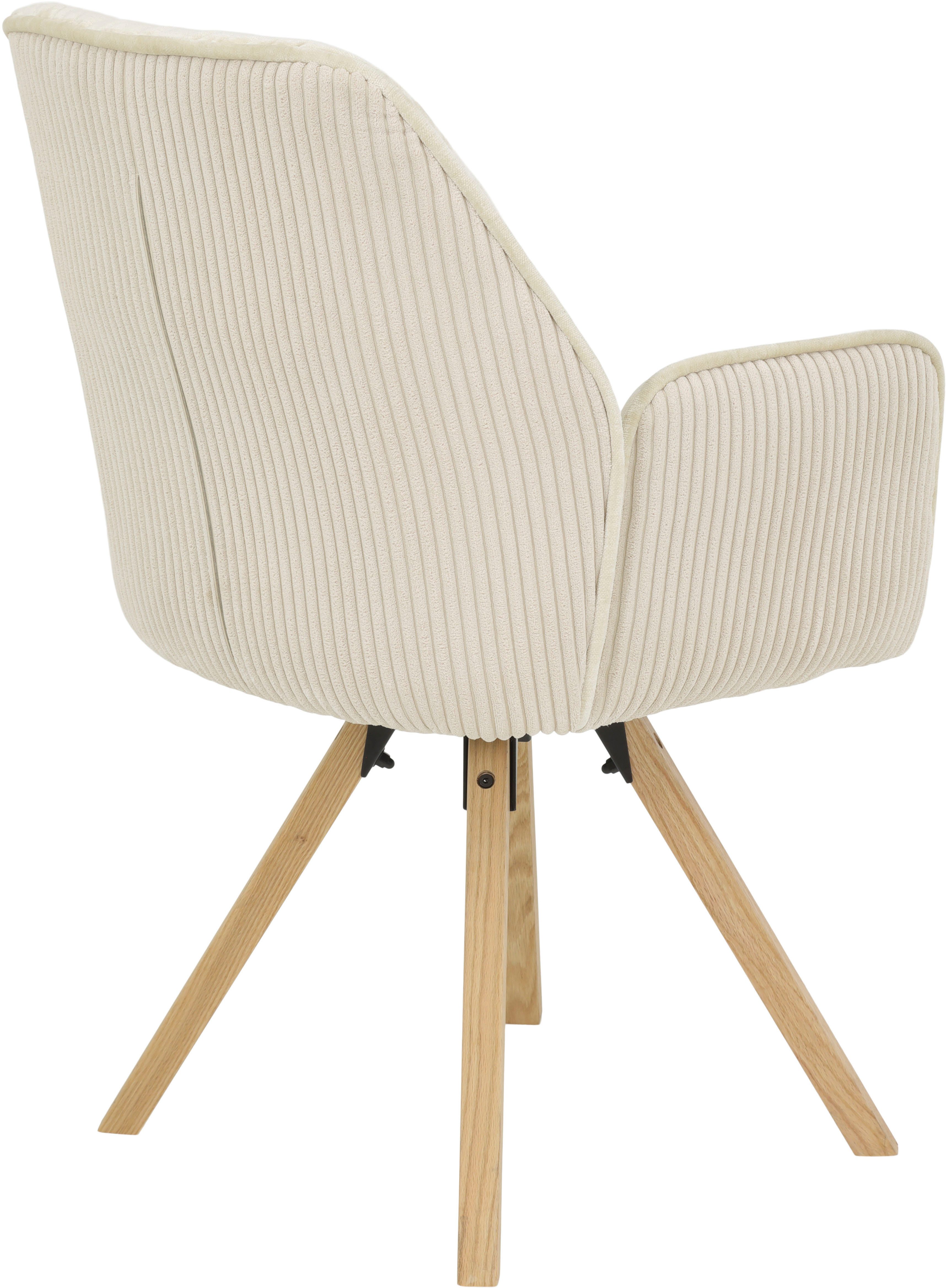 HELA Eetkamerstoel BEATRIX Auto-return 270°, frame massief hout, materiaalcombinatie (set, 2 stuks)