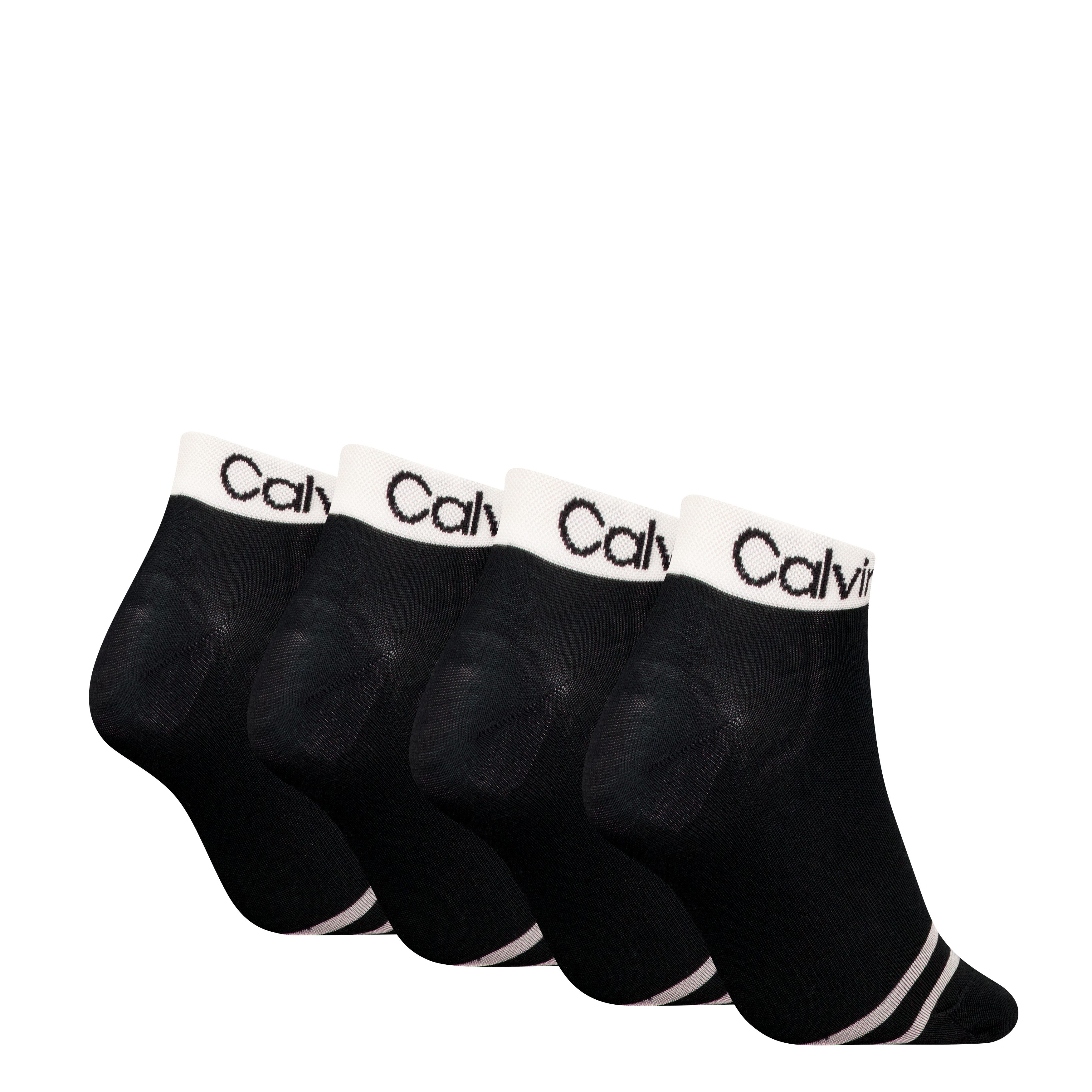 Calvin Klein Jeans Korte sokken CK WOMEN QUARTER LOGO WELT ZOEY 4P ECOM (4 paar)