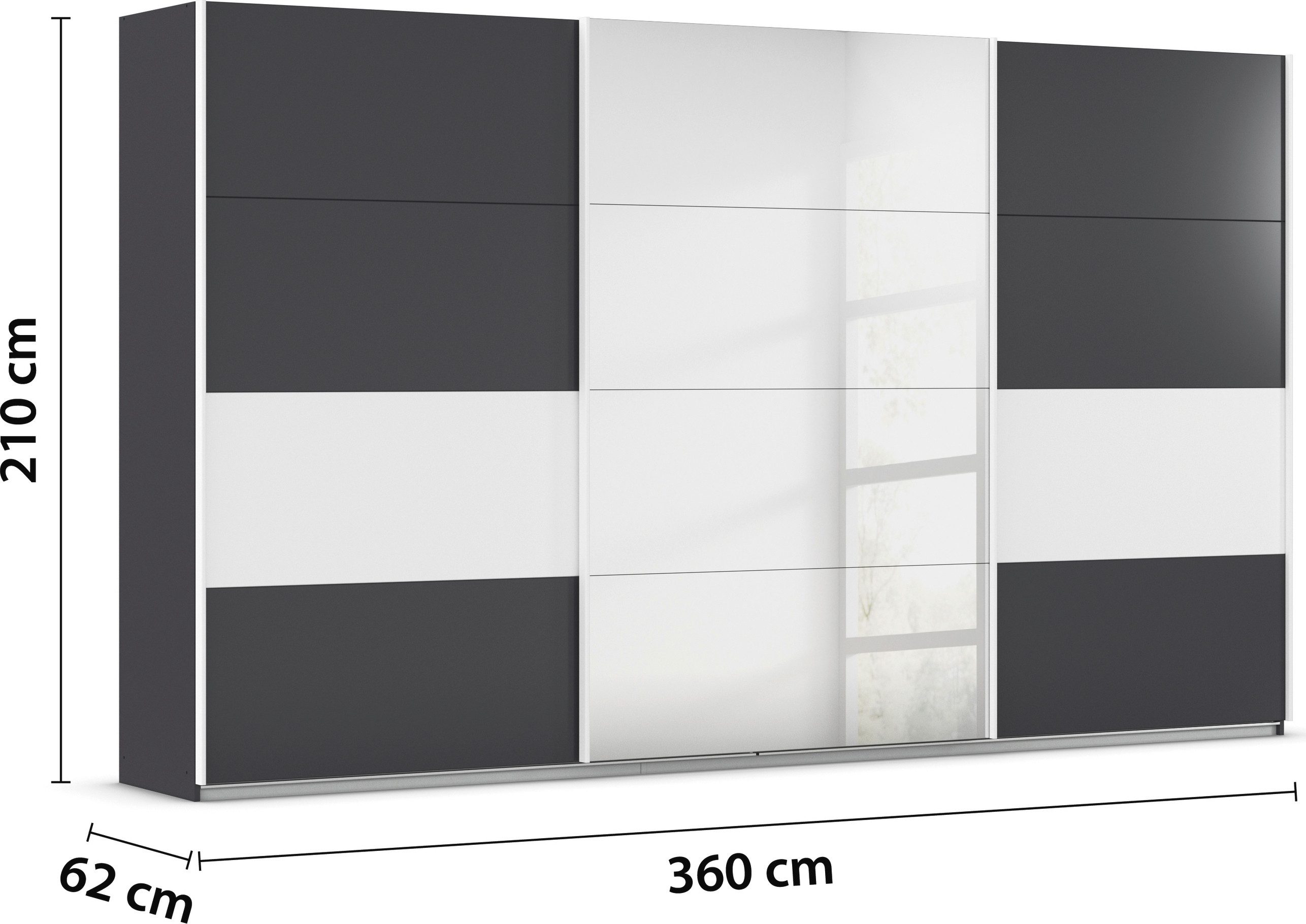 rauch Schuifdeurkast Kledingkast Kast Garderobe CORTONA inclusief indeling, 2 stoffen dozen en extra planken