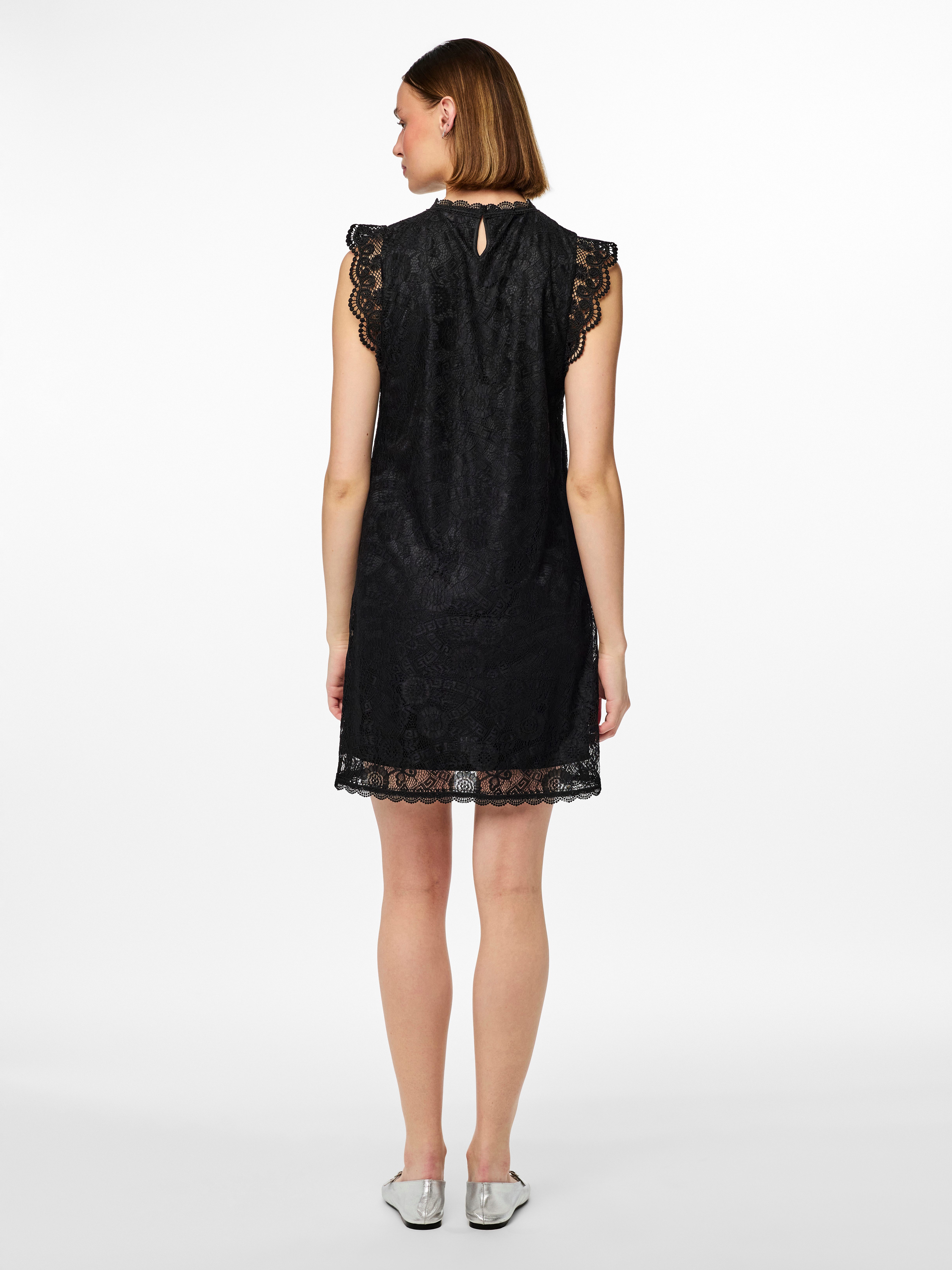 pieces Kanten jurk PCOLLINE SL LACE DRESS NOOS