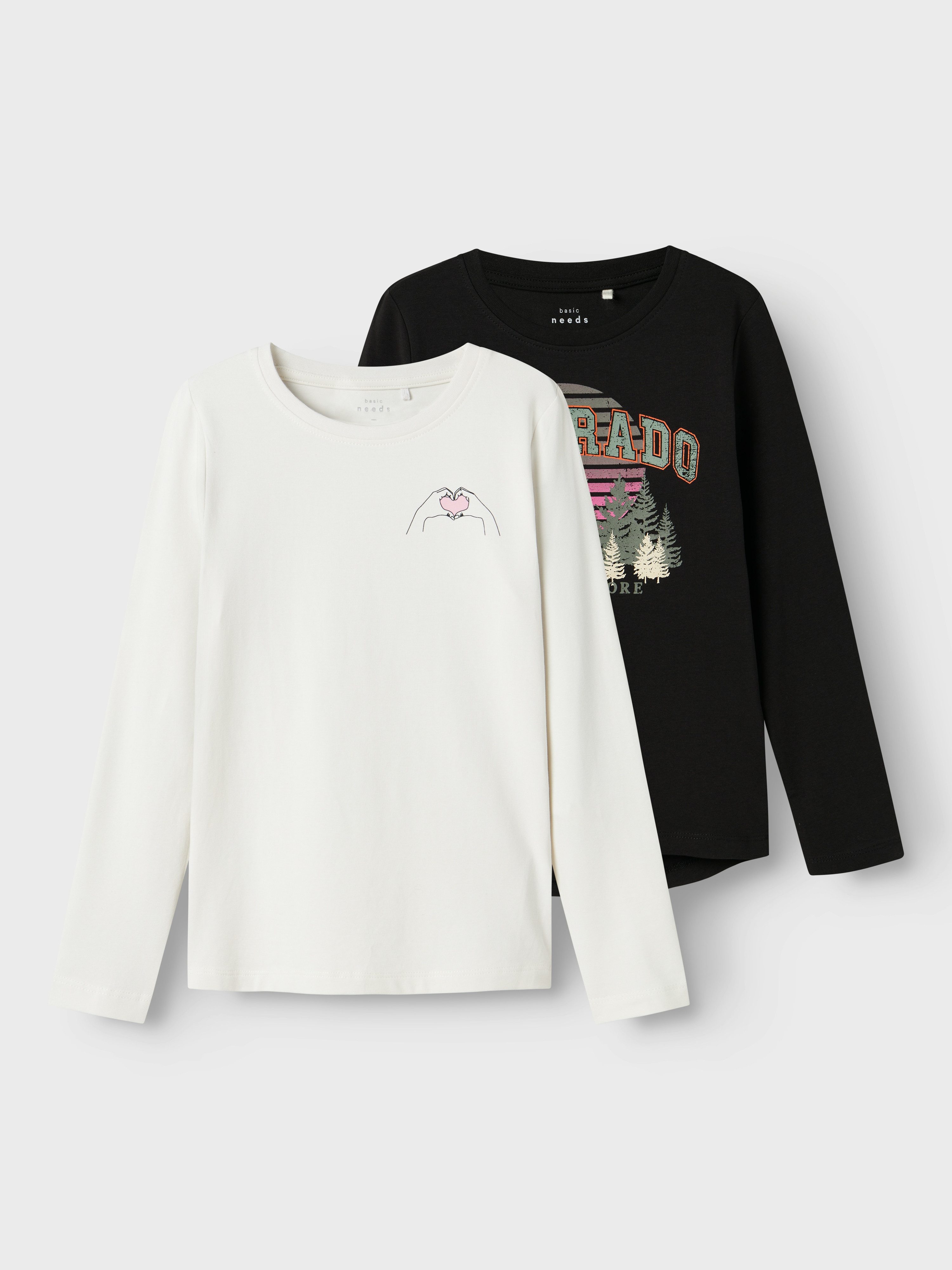 Name It Shirt met lange mouwen NKFVIX 2P LS TOP (Set van 2)