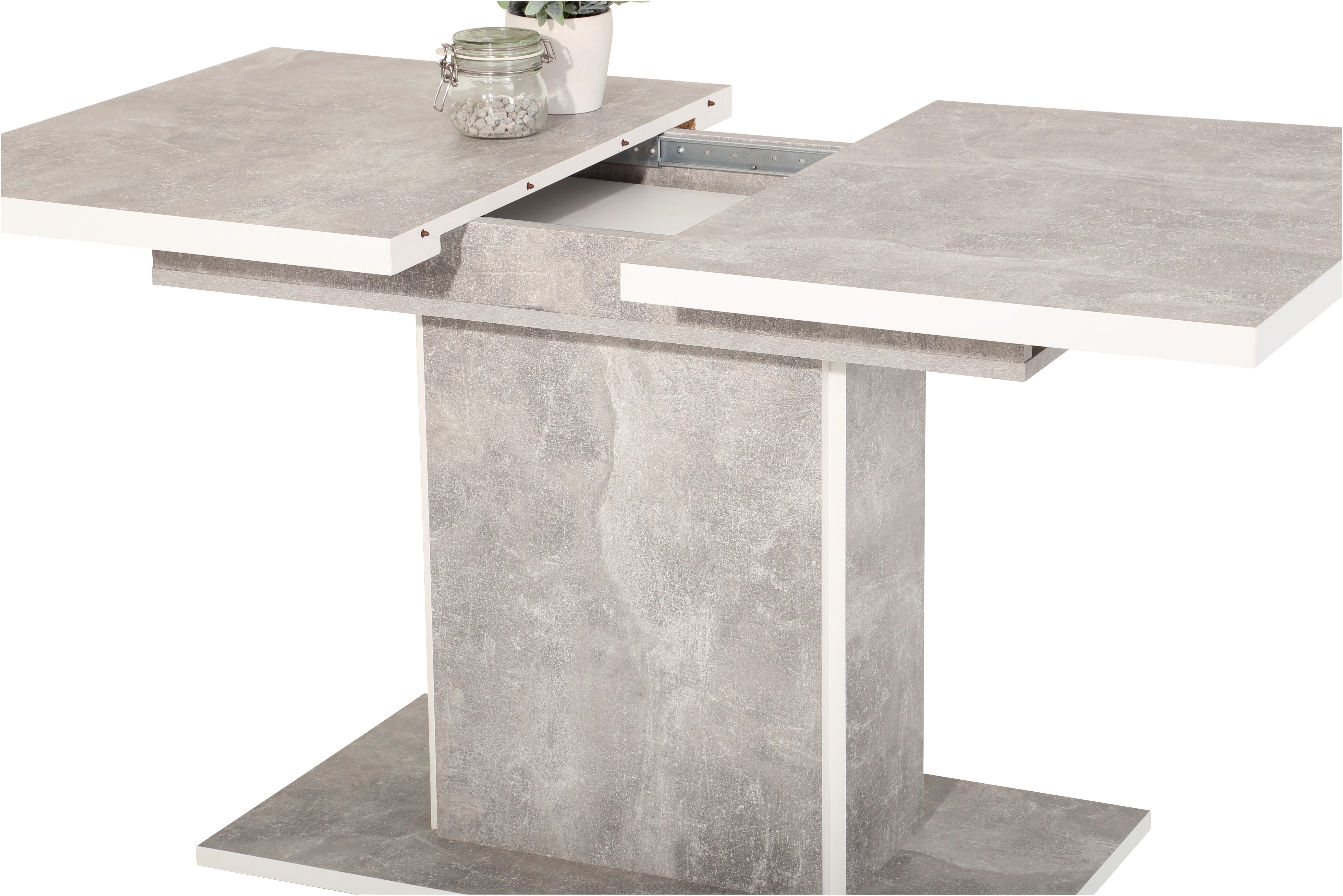 HELA Eethoek Donau Zuilentafel,Inlegplaat,uitbreidbaar,Schwinger,Handvat (5-delig)