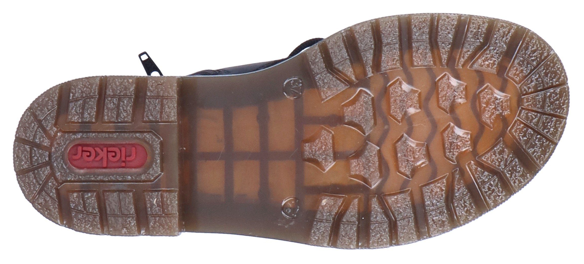 Rieker Hoge veterschoenen veterschoen, blokhak, met logo-embossing