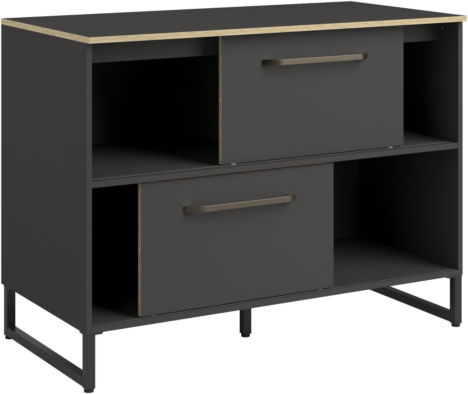 Parisot Kastenset Wave 1, Keuken kast, buffetset, keuken Deuren met softclose functie, werkblad van eiken - gefineerd (set, 9 stuks)