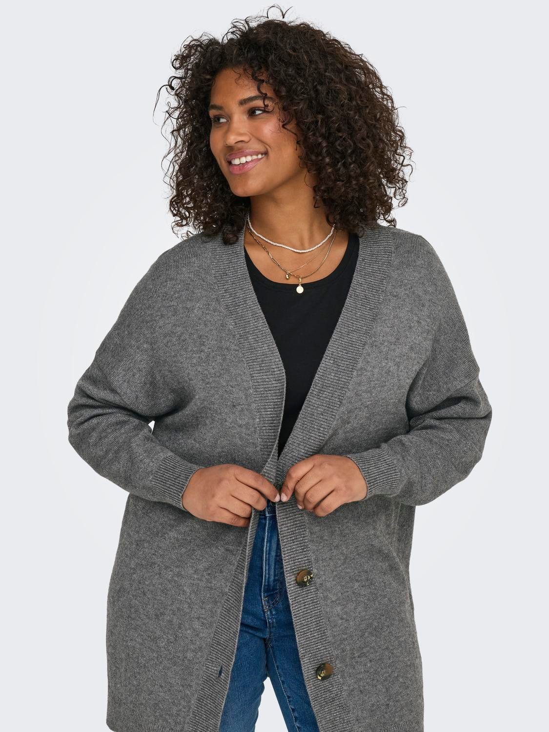 ONLY CARMAKOMA Vest CARESLY LS BUTTON CARDIGAN KNT NOOS