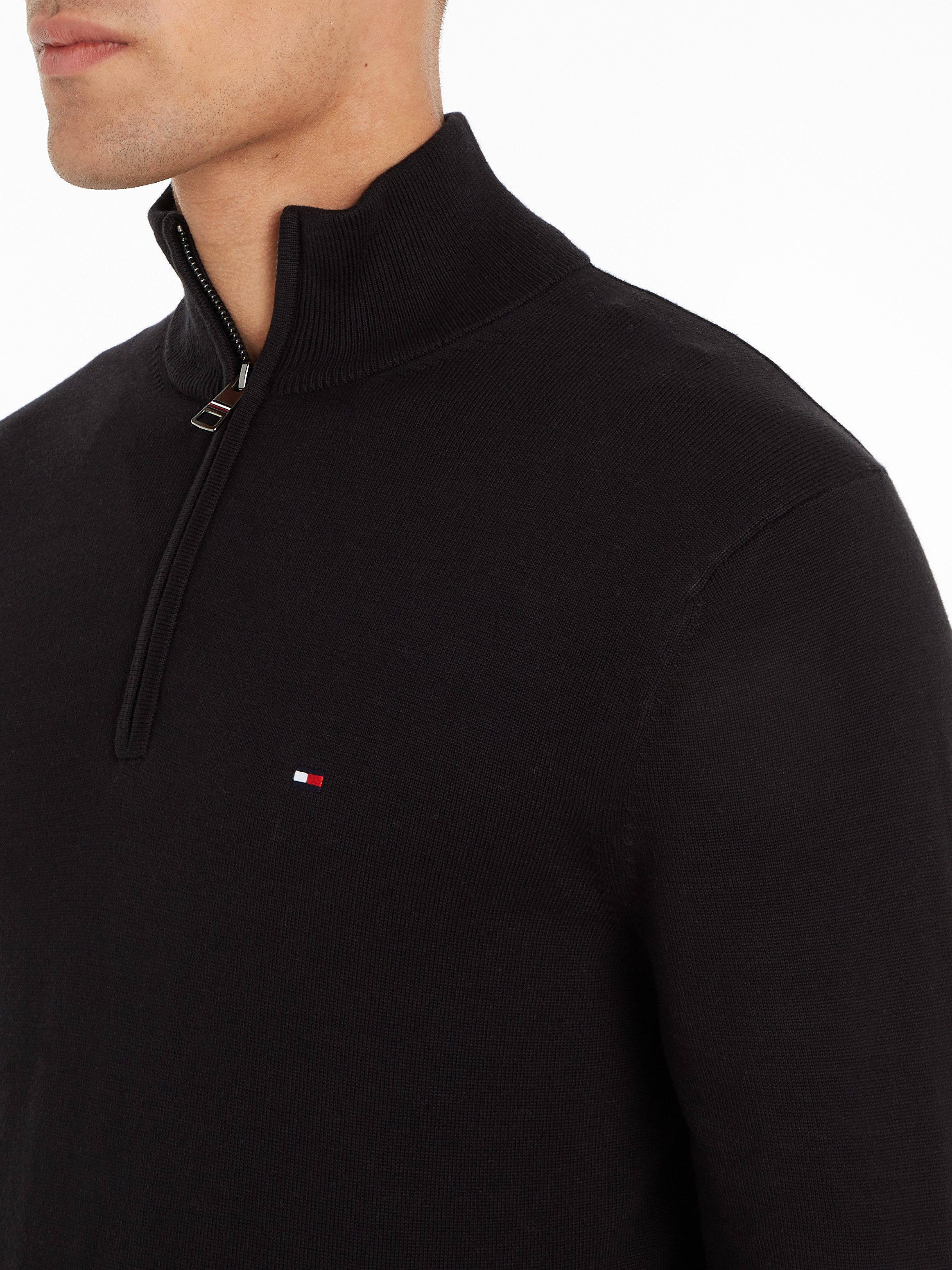 Tommy Hilfiger Schipperstrui ESSENTIAL COTTON ZIP MOCK