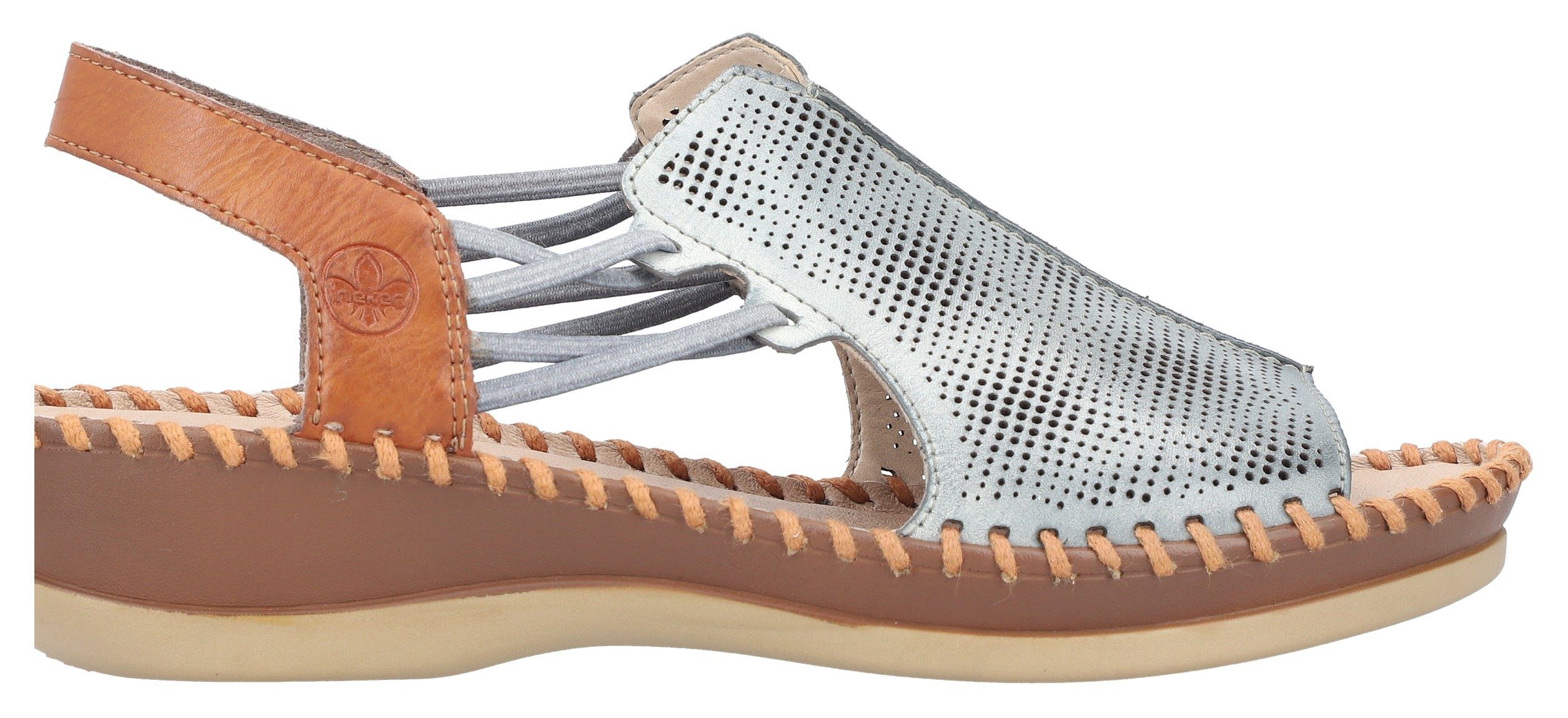 Rieker Sandalen , zomerschoen, sandaal, sleehak, met elastiek voor veilige grip
