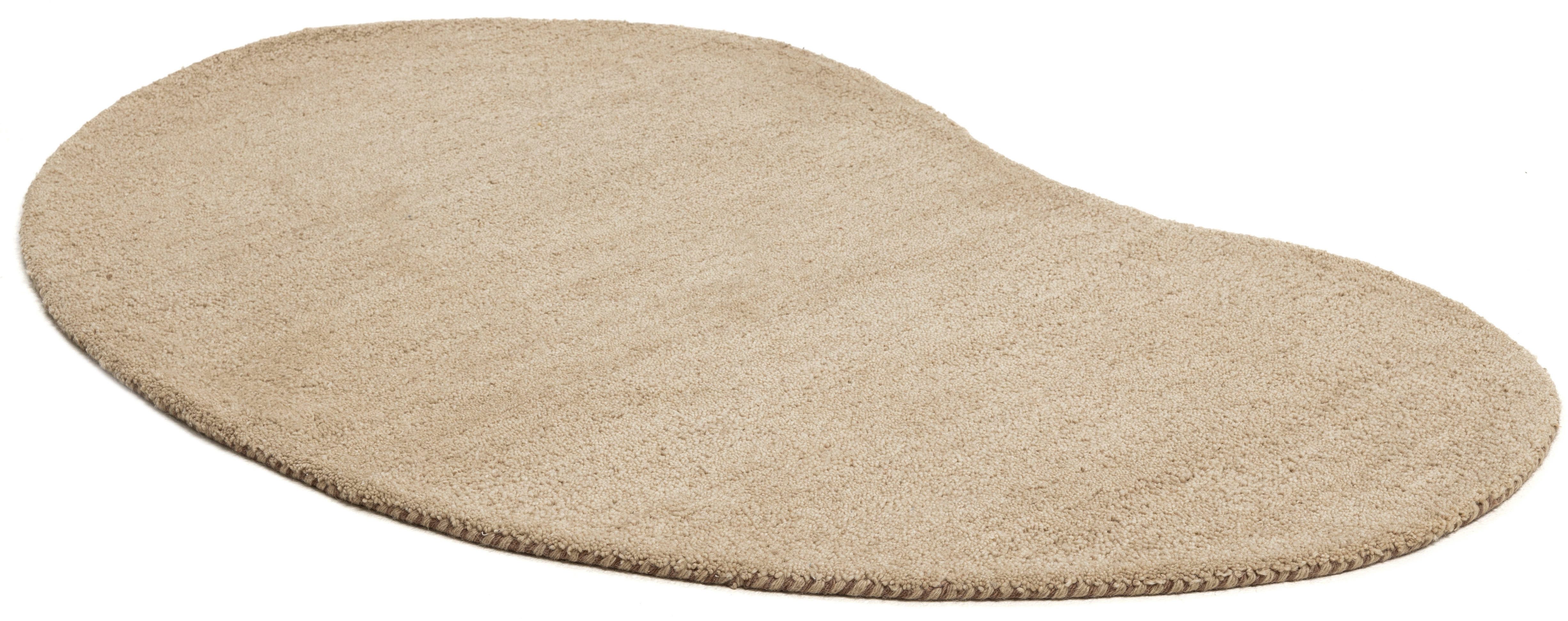THEKO Wollen kleed Gabbeh uni, Handgeweven vloerkleed, mêlee, zuivere wol, met de hand geweven